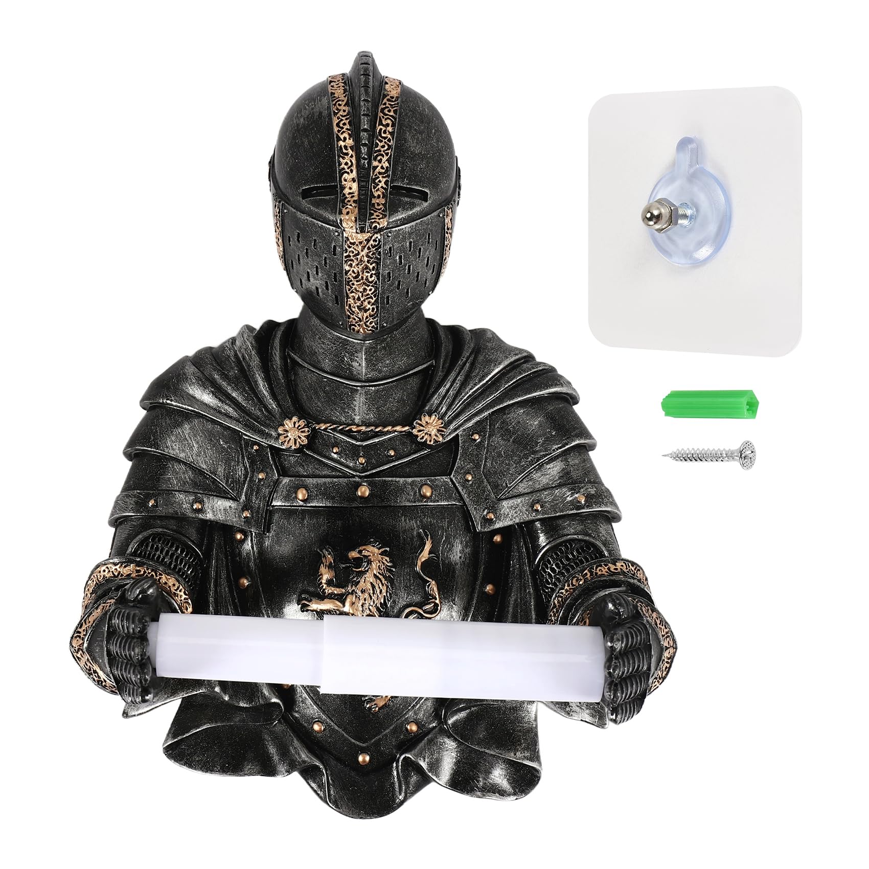 Wadakada Toilet Paper Holders Roll Medieval Statue Knight to Remember Gothic Bathroom Decor Paper Towel Holder