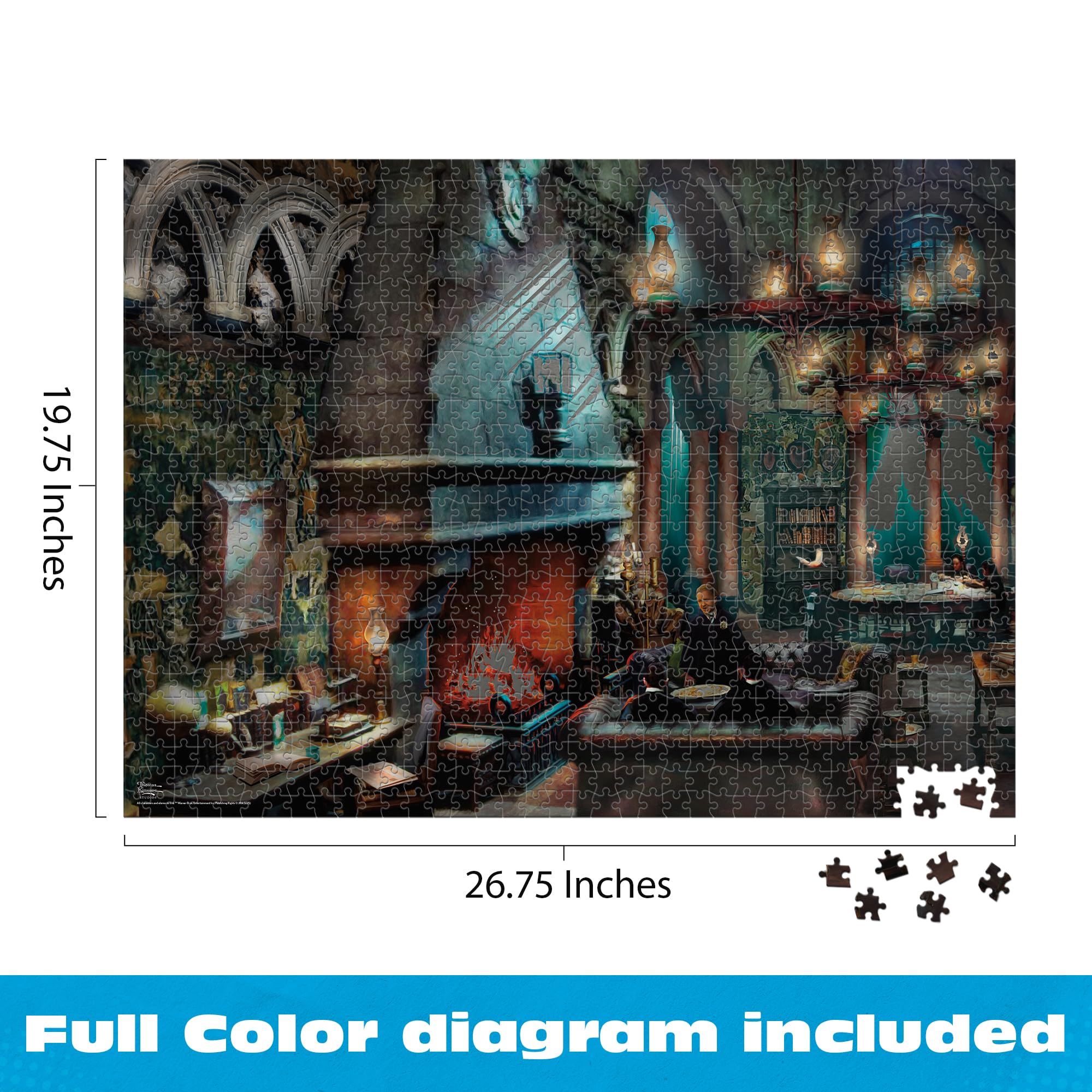 Buffalo Games Thomas Kinkade Harry Potter™ Slytherin Common Room 1000-elementowa układanka dla dorosłych, srebrne akcenty foliowe