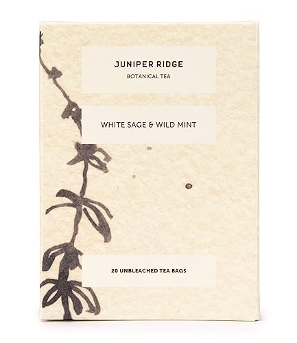 Miniatura 2 de Juniper Ridge Té botánico de salvia blanca y menta silvestre notas terrosas hierbas y menta brillante vegano sin cafeína y sin gluten 20 bolsas de