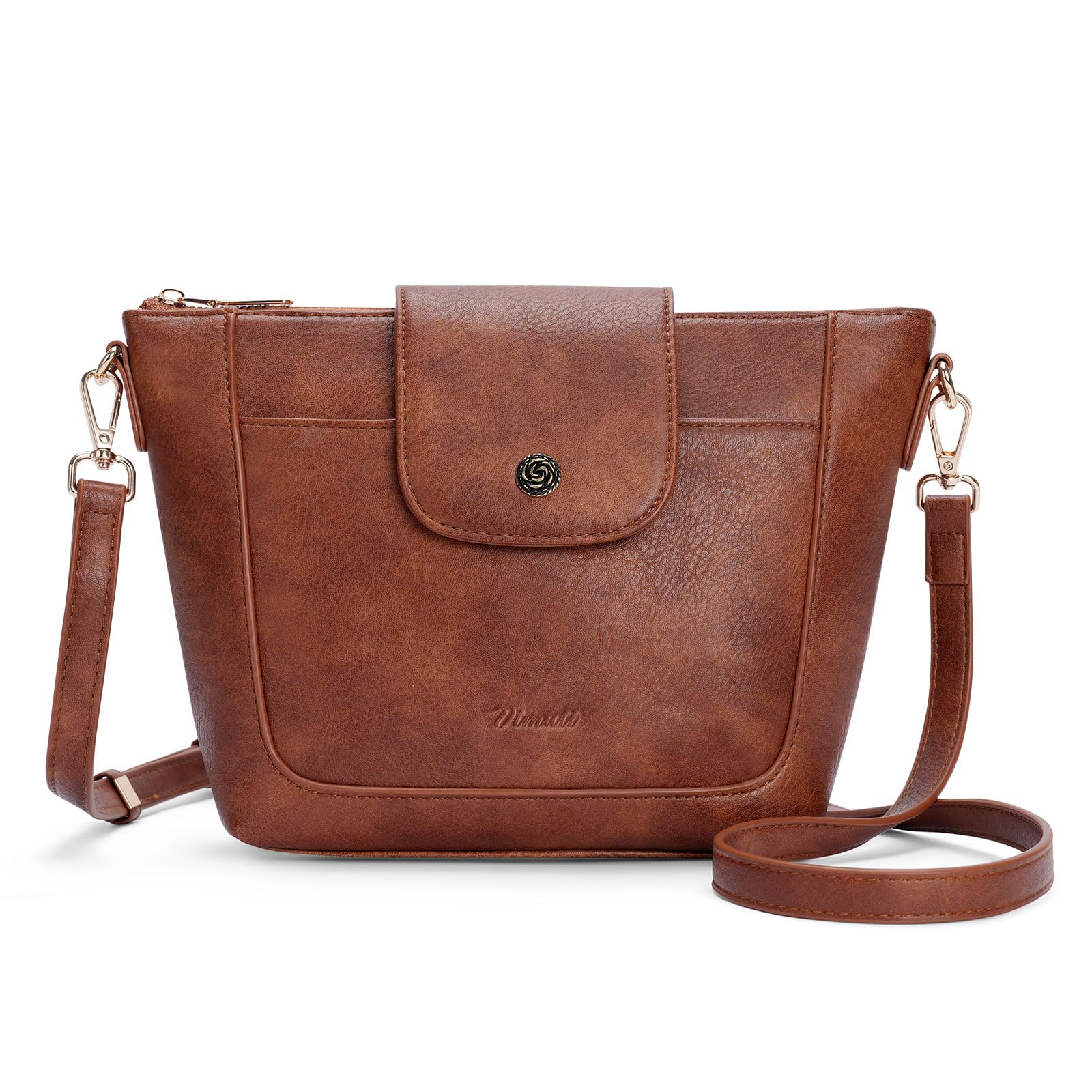 Small Crossbody Bags for Women Flap Leather Purse for Women Vegan Leather Shoulder Handbag with Adjustable Strap