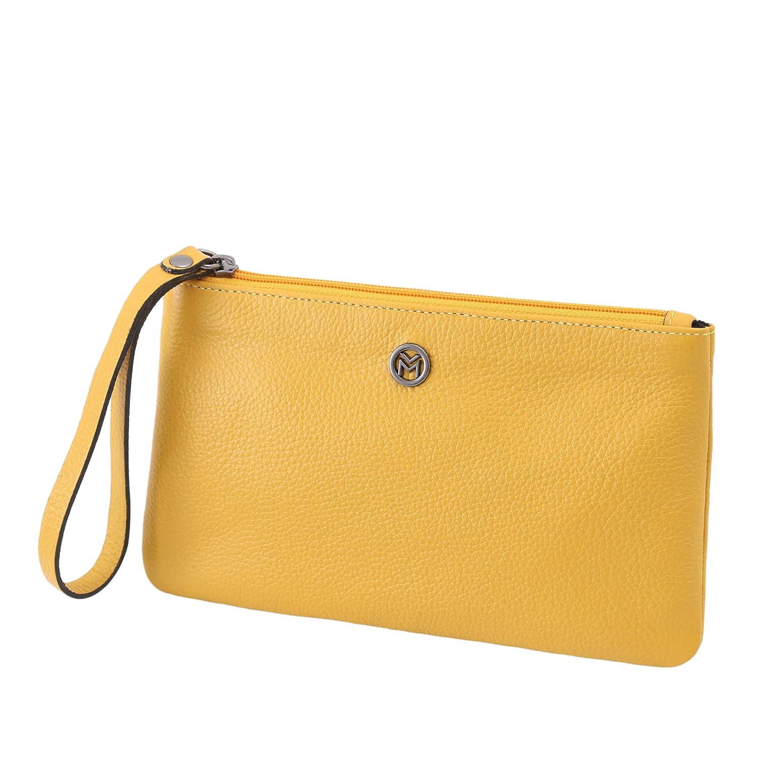 Bolsa Carteira Feminina Mariart Cores Zíper Alça de Mão Couro Legítimo 263C