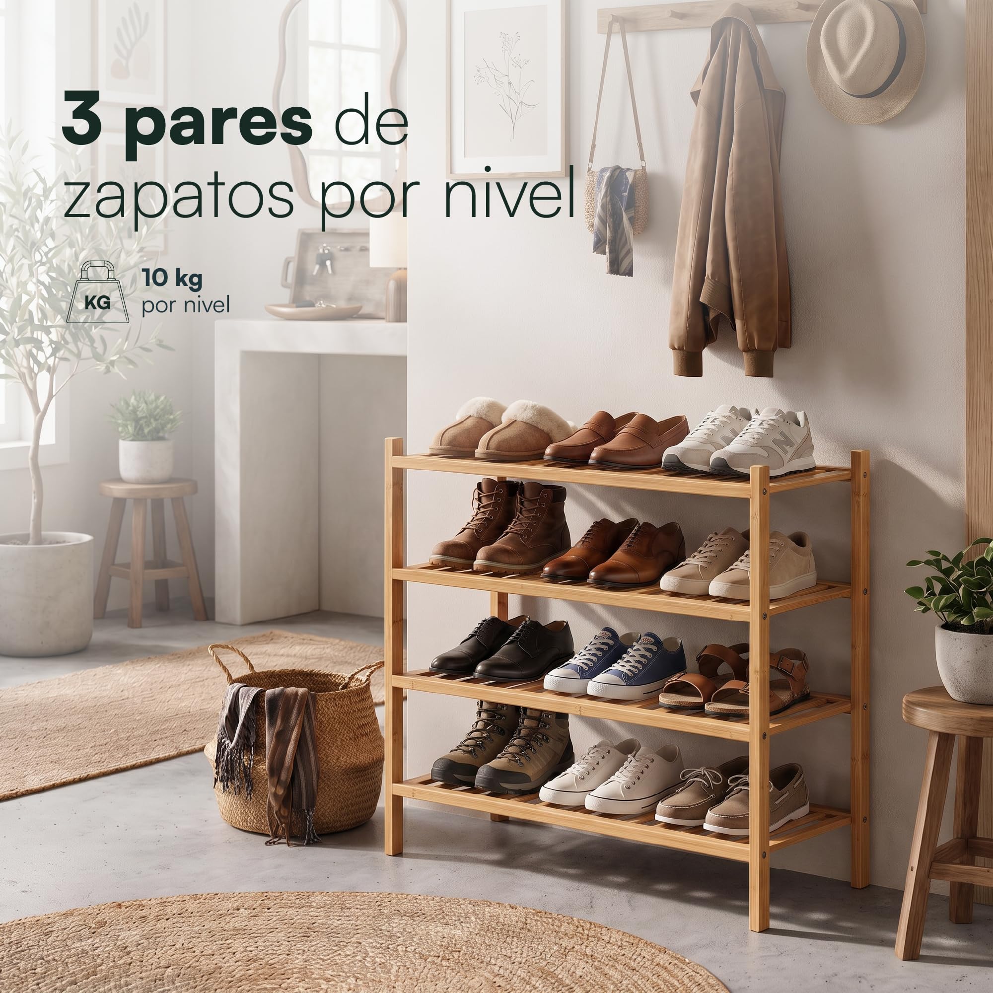 Zapatero Entrada Recibidor - Zapatero Madera Apilable - Organizador Zapatos