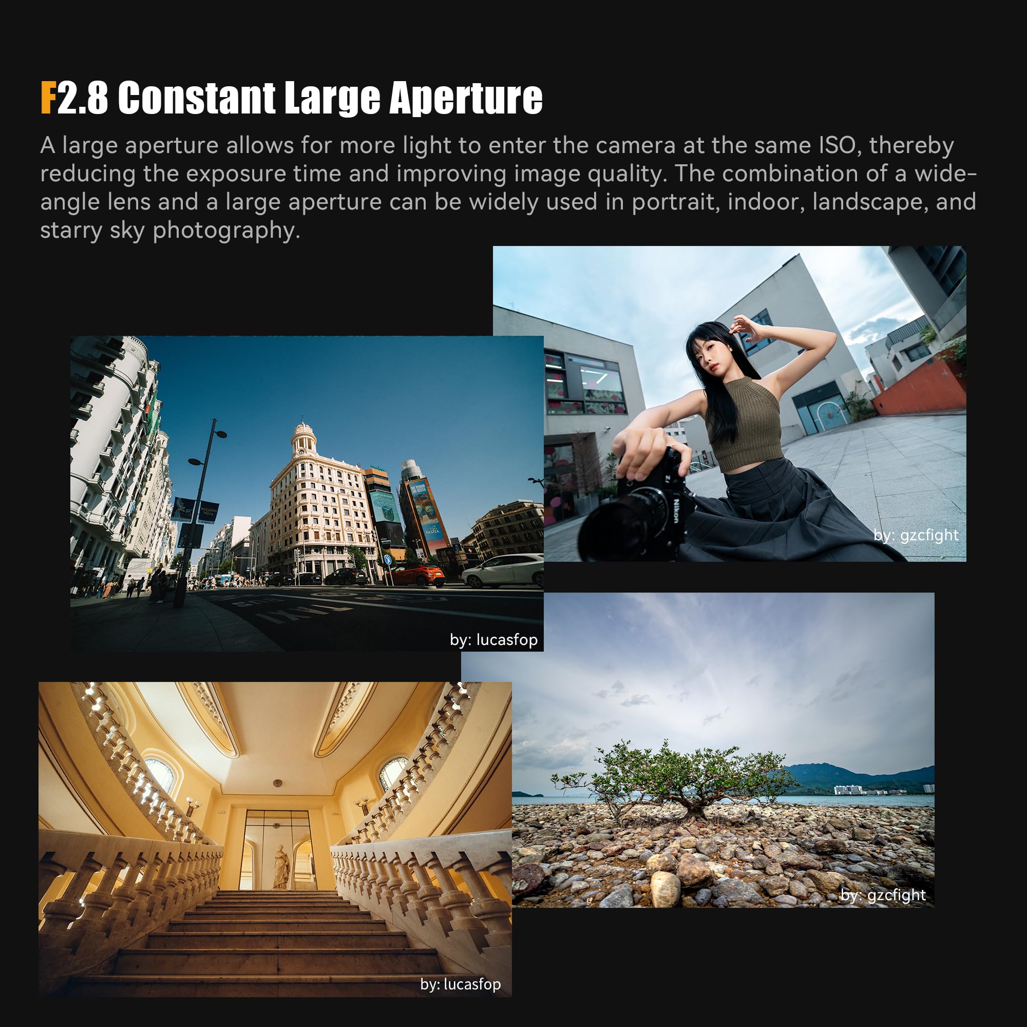 Objectif 7artisans MF14mm F2.8 Plein Format Ultra Grand Angle Grande Ouverture 114° Compatible avec Les appareils Photo Hybrides Sony à Monture E FX3, FX30, A1, A9, A7m, A7r, A7s, A7c