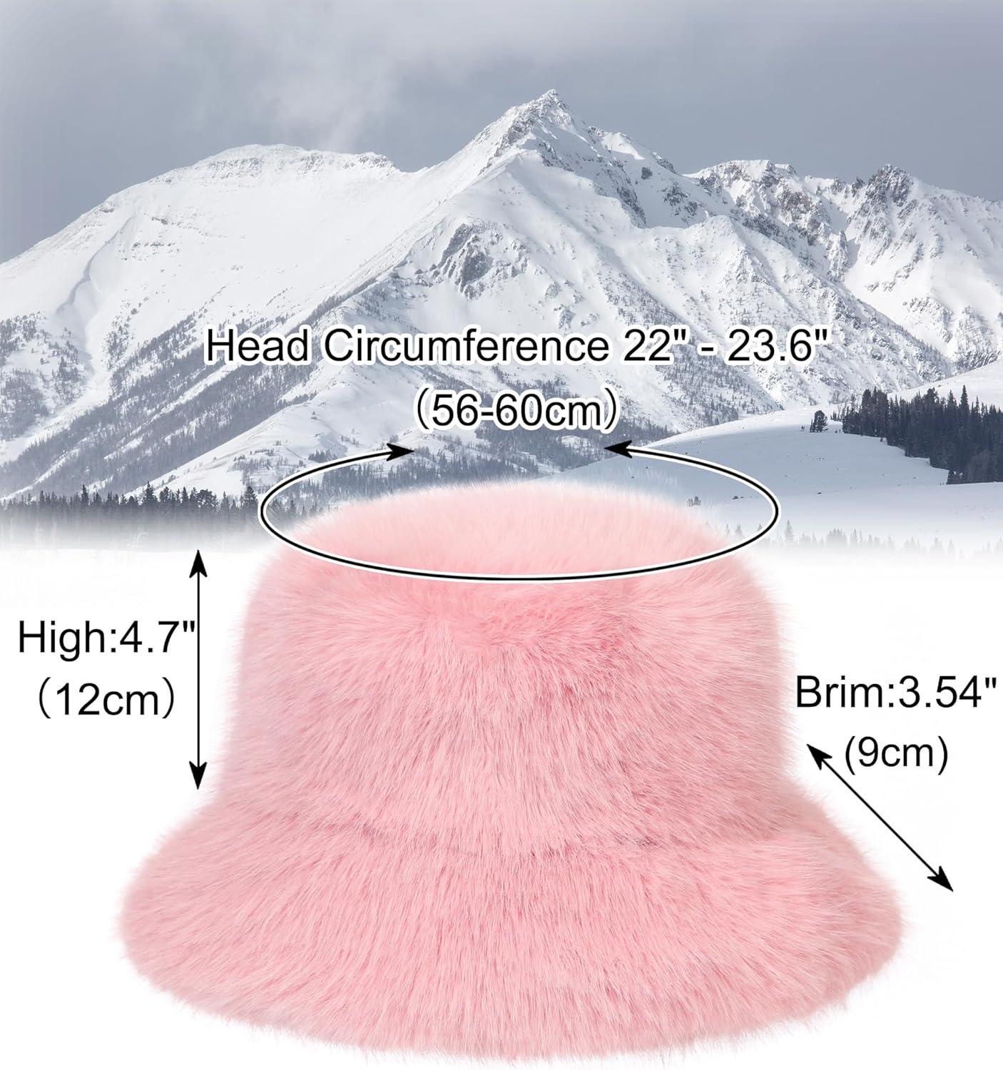 LA CARRIE Women's Fuzzy Wide Brim Faux Fur Bucket Hat Winter Warmer Fisherman Cap - Image 3