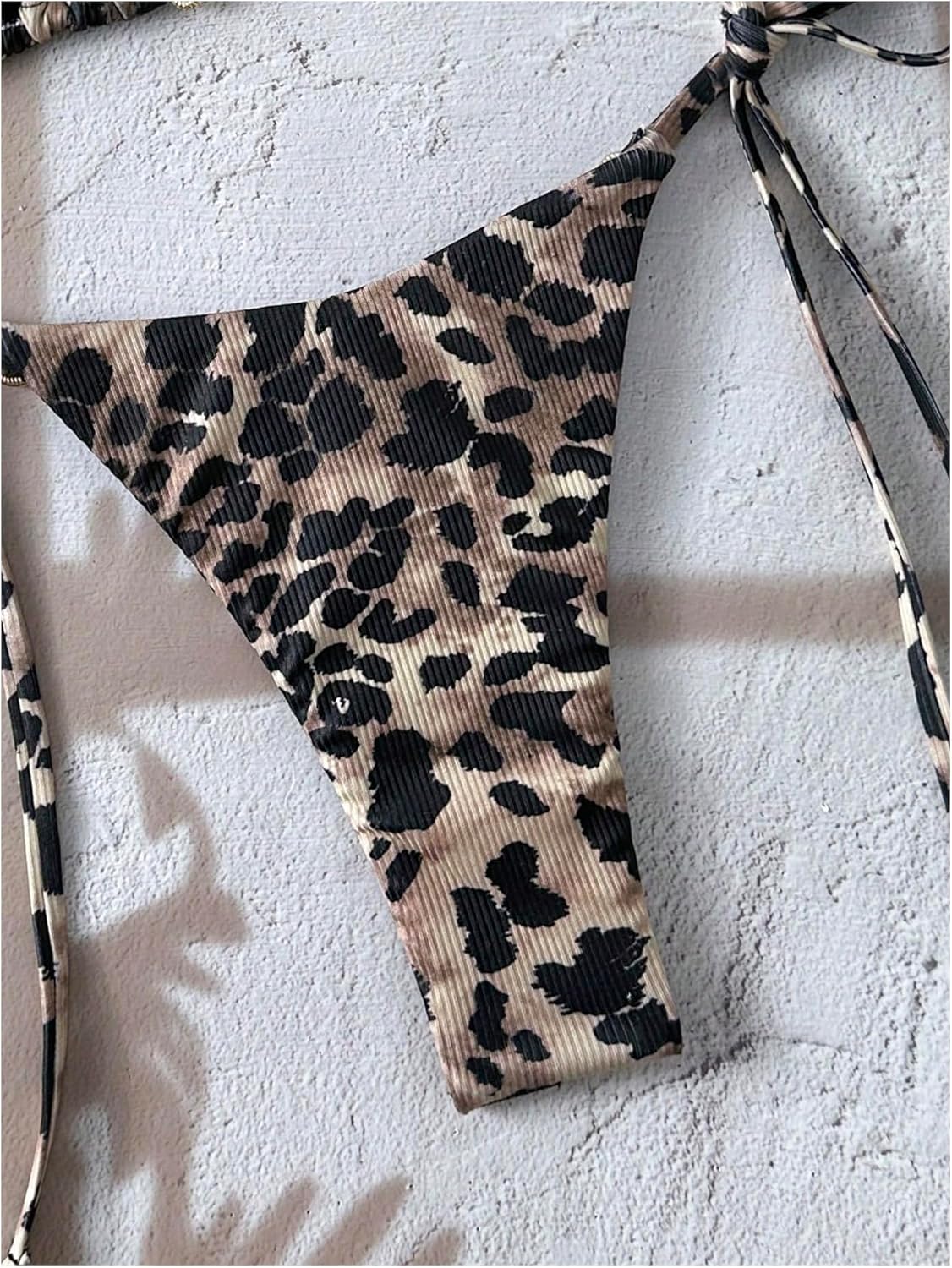 Milumia Women's 2 Piece Bikini Set Leopard Print Halter String Triangle Swimsuit Bathing Suits - Image 5