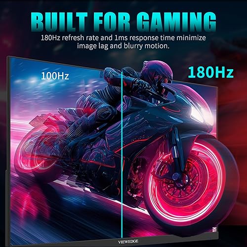 Miniatura 2 de Viewedge Monitor para juegos de 27 pulgadas 180 Hz (soporta 144 hz165 hz) 1 ms, 110% sRGB con HDR 10  Pantalla IPS de 1080p, HDMI DP, altavoces