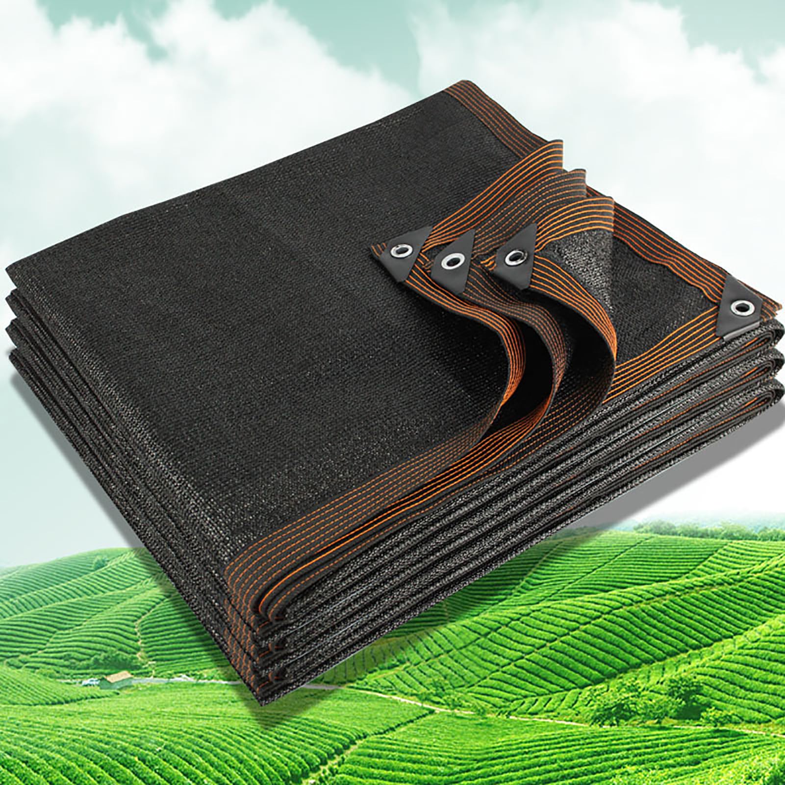 Malla de sombreo para jardín, Lona de HDPE con Ojales Reforzados para Invernadero, Patio, pérgola, protección de Plantas, 2x6 m