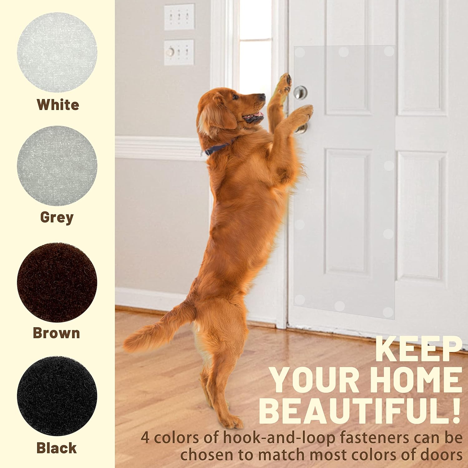 TiereCare Door Protector from Dog Scratching Detachable Hook & Loop Pet