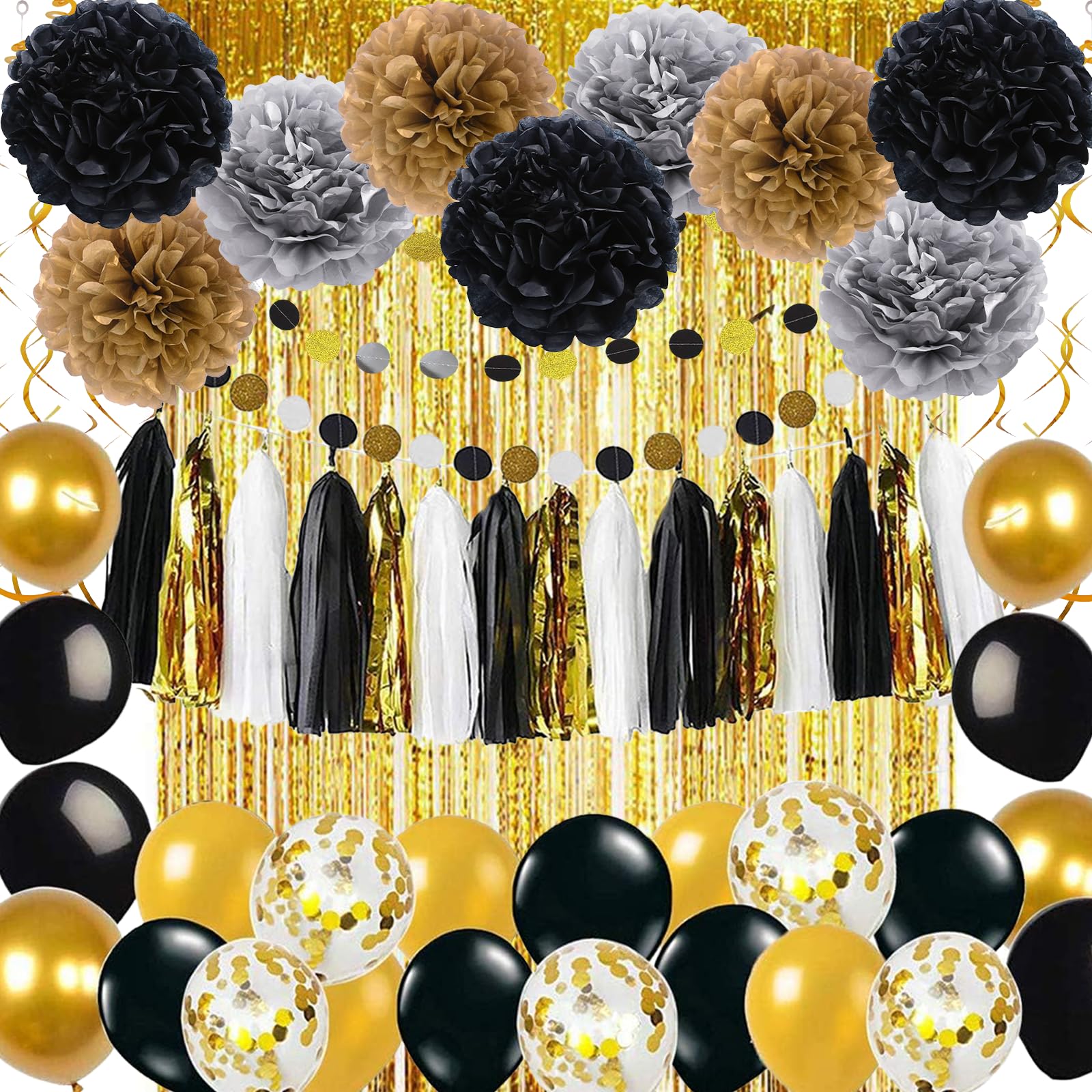 Déco De Fête Dorée Pour Soirée D'anniversaire