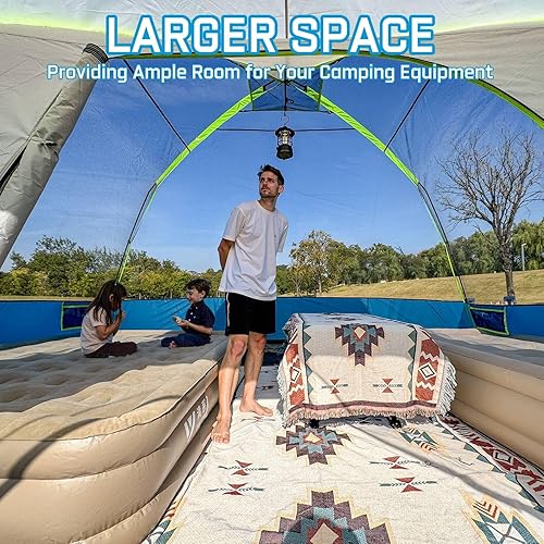 Miniatura 5 de Tienda de campaña familiar grande impermeable para 68 personas para camping, tienda de campaña con mosquitero, relajación sin insectos y fácil