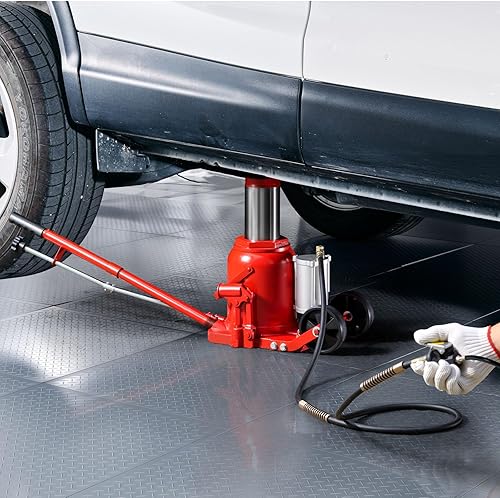 Miniatura 17 de VEVOR Gato de botella hidráulica de aire, 32 toneladas/70500 libras, gato hidráulico para automóvil con bomba manual de mano, elevador neumático