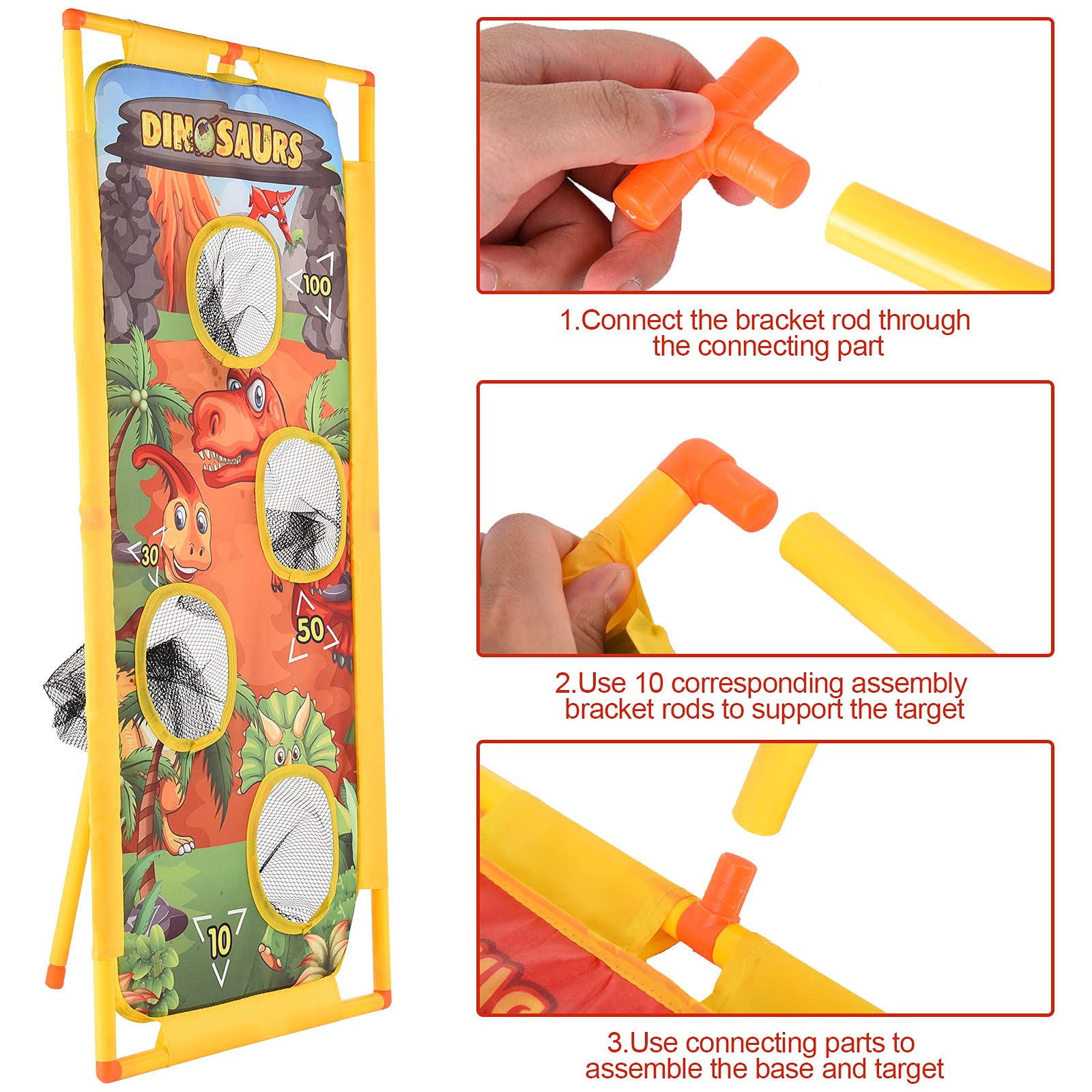 Herefun Pistolet Enfant, Pistolet Flechette avec 60 Fléchettes Mousse+Lunettes de Protection