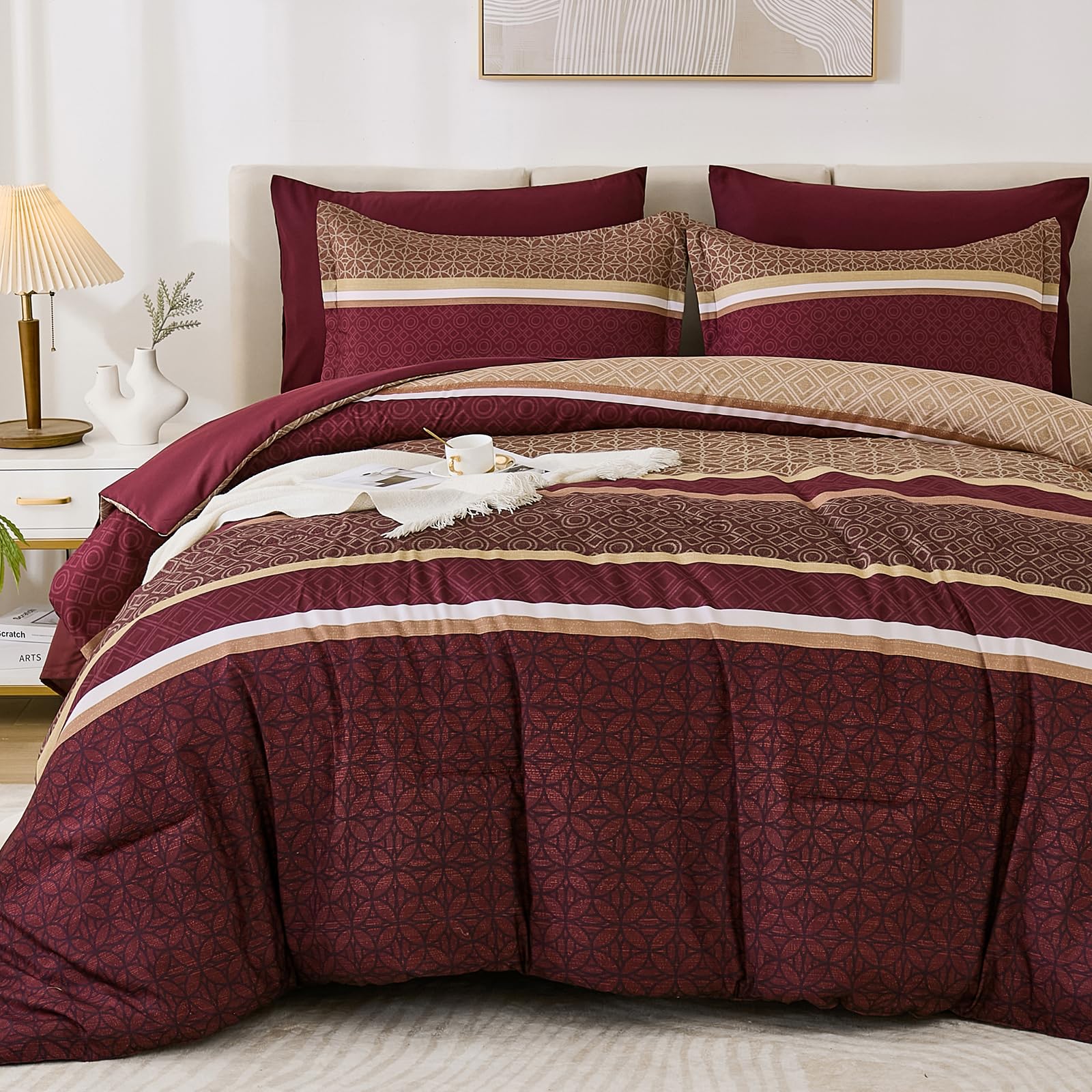 WONGS BEDDING Gestreiftes Schmusetuch Set 7-teilig Schmusetuch Bettwäscheset-YS01AB091314Q7U-A