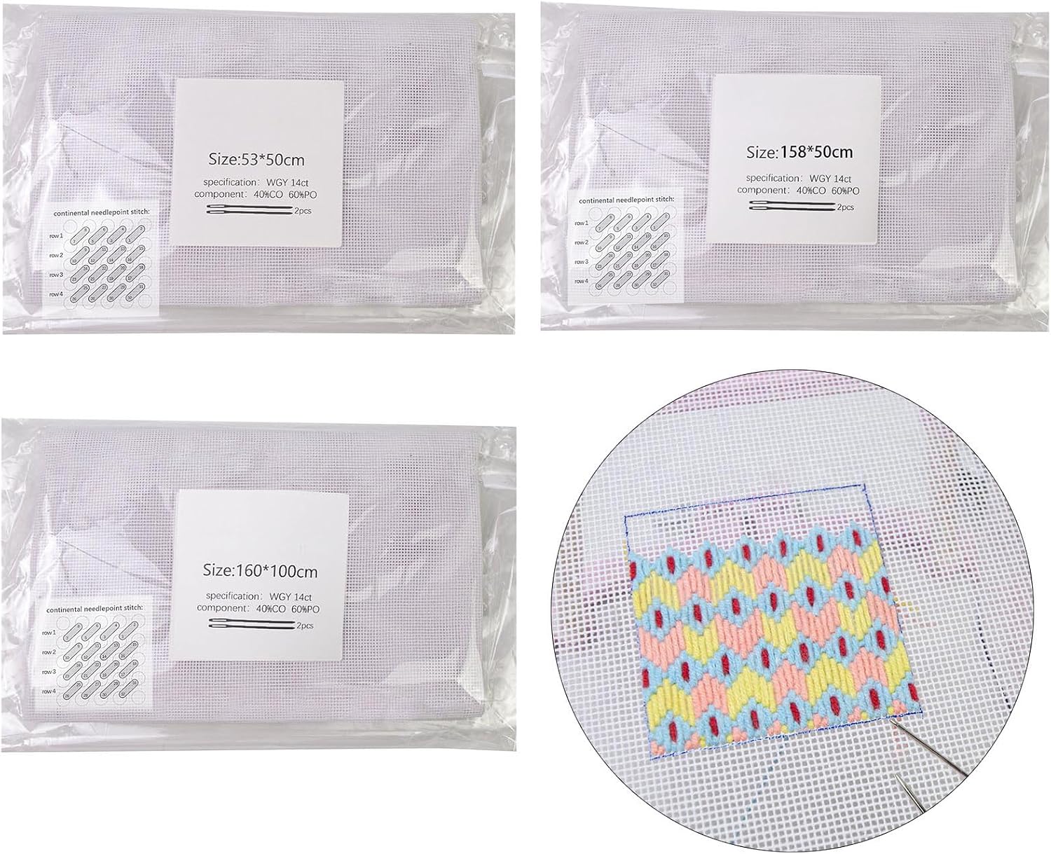14CT Needlepoint Canvas Meshes Sheets Canvas Sheets Easy to Use Needle Point for Embroidery