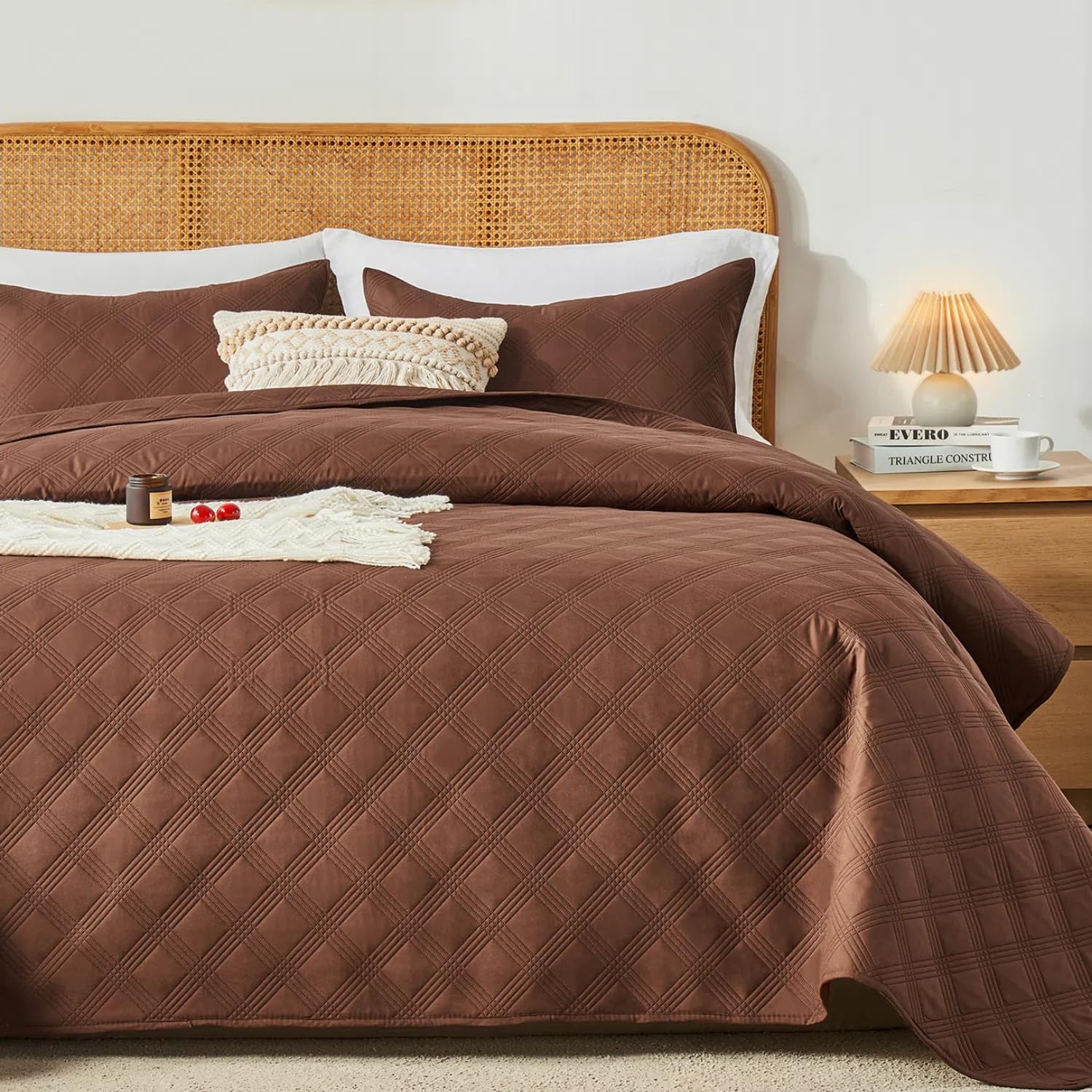 inron Twin Quilt Bedding Set,Soft Ultrasonic Twin Quilt Set