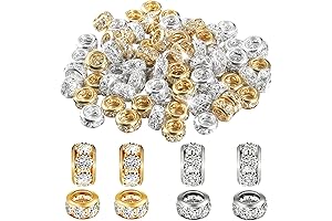 80 Pieces Large Hole European Beads for Jewelry Making