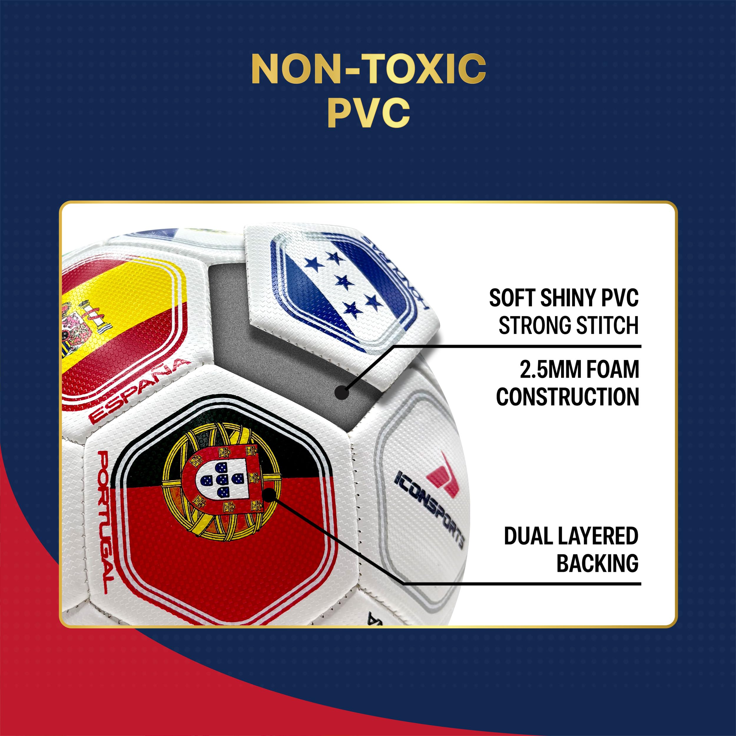 Icon Sports Officially Licensed World Soccer Ball - Size 5 - 5