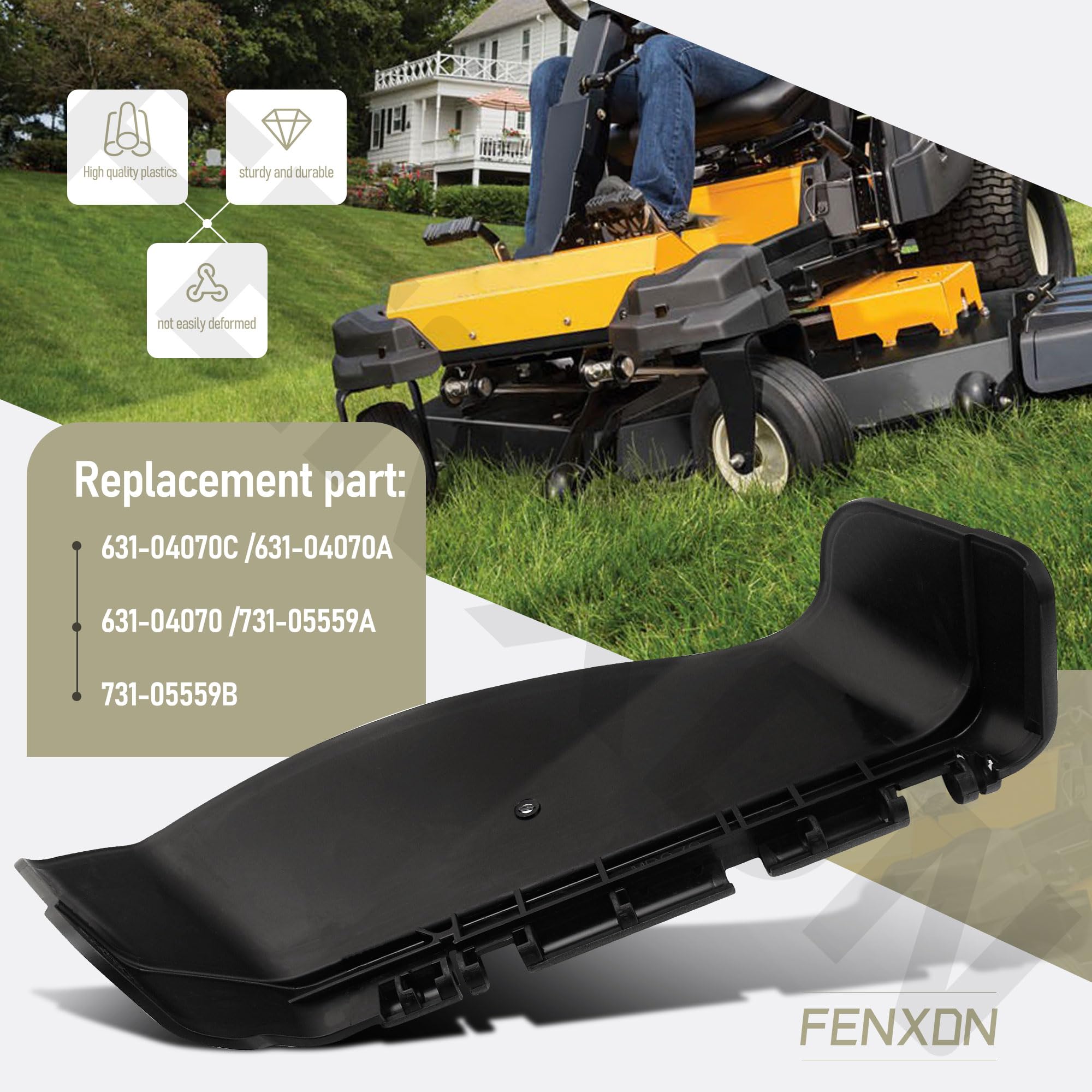 631-04070C 631-04070A - Conjunto de canal compatible con MTD Cub Cadet GT1054, GT1554, GT2050, RZT22, RZT50, RZT54, RZT50 – Sustituye a 631-04070, 731-05559A, 731-05559A, 7311-05559A -05555. 9B