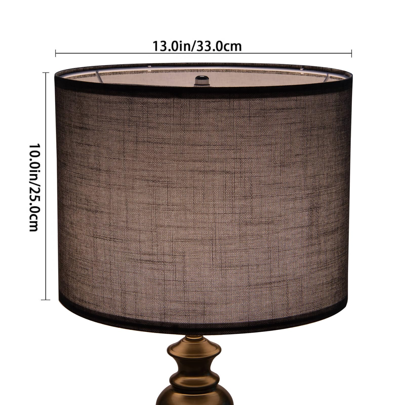 Kongkee Drum Lamp Shades Set of 2, Linen Lamp Shade for Table Lamp, 13