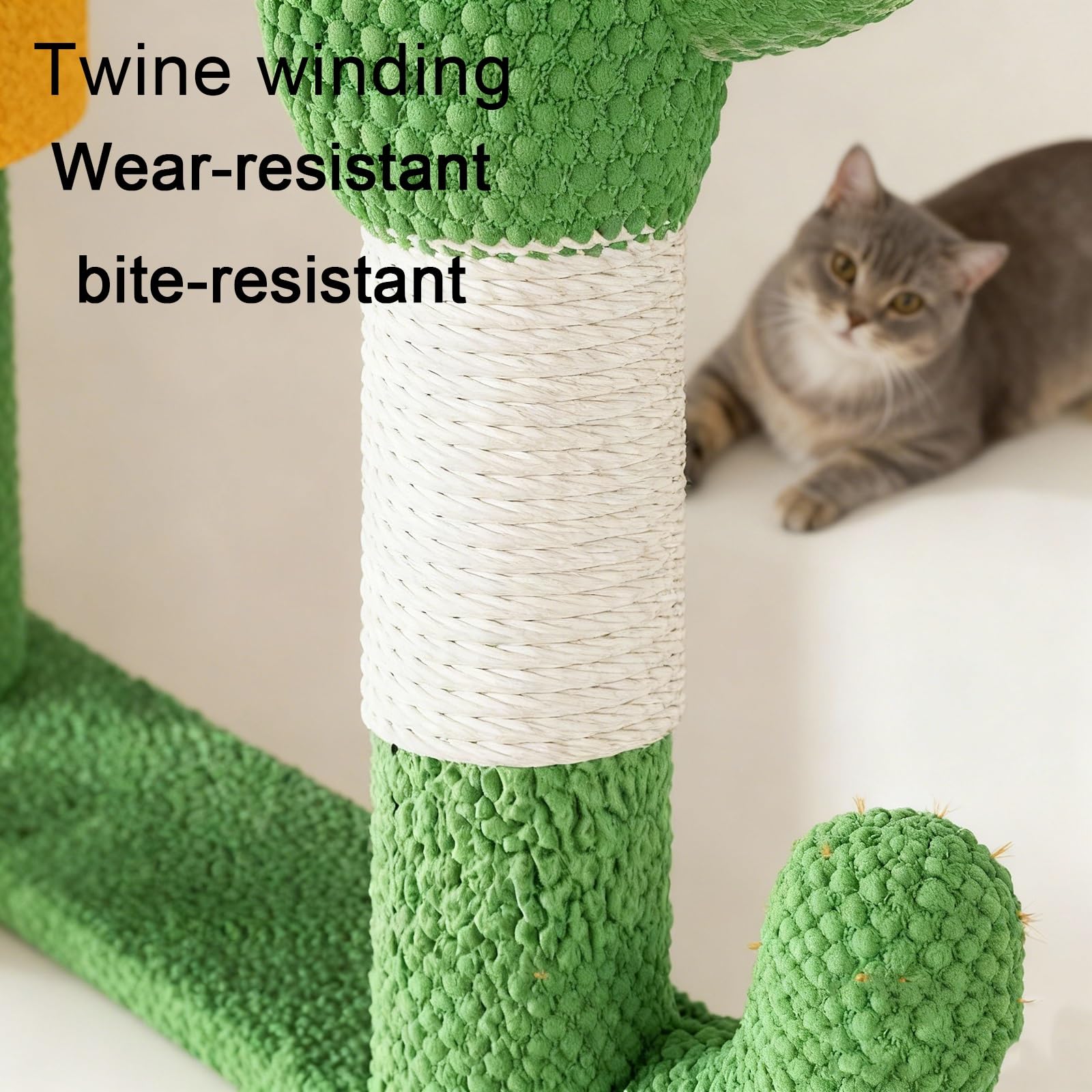 Tiragraffi a Forma di Cactus con Capsula Spaziale Tiragraffi per Gatti Include Colonna in Sisal Cuccia e Scaletta Robusta Base con Pallina Giocattolo Cuccia Spaziosa con Elevata Capacità di Carico