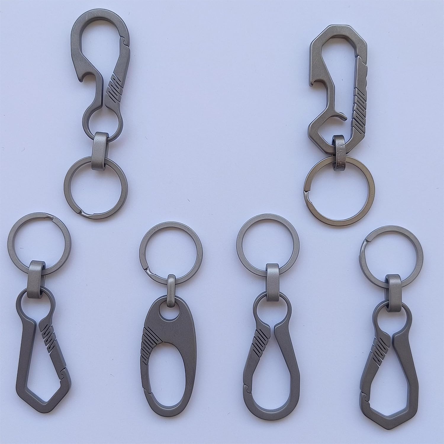 RISON Titanium Keychain Clip with Bottle Opener, Quick Release Carabiner Key Ring Holder for Men