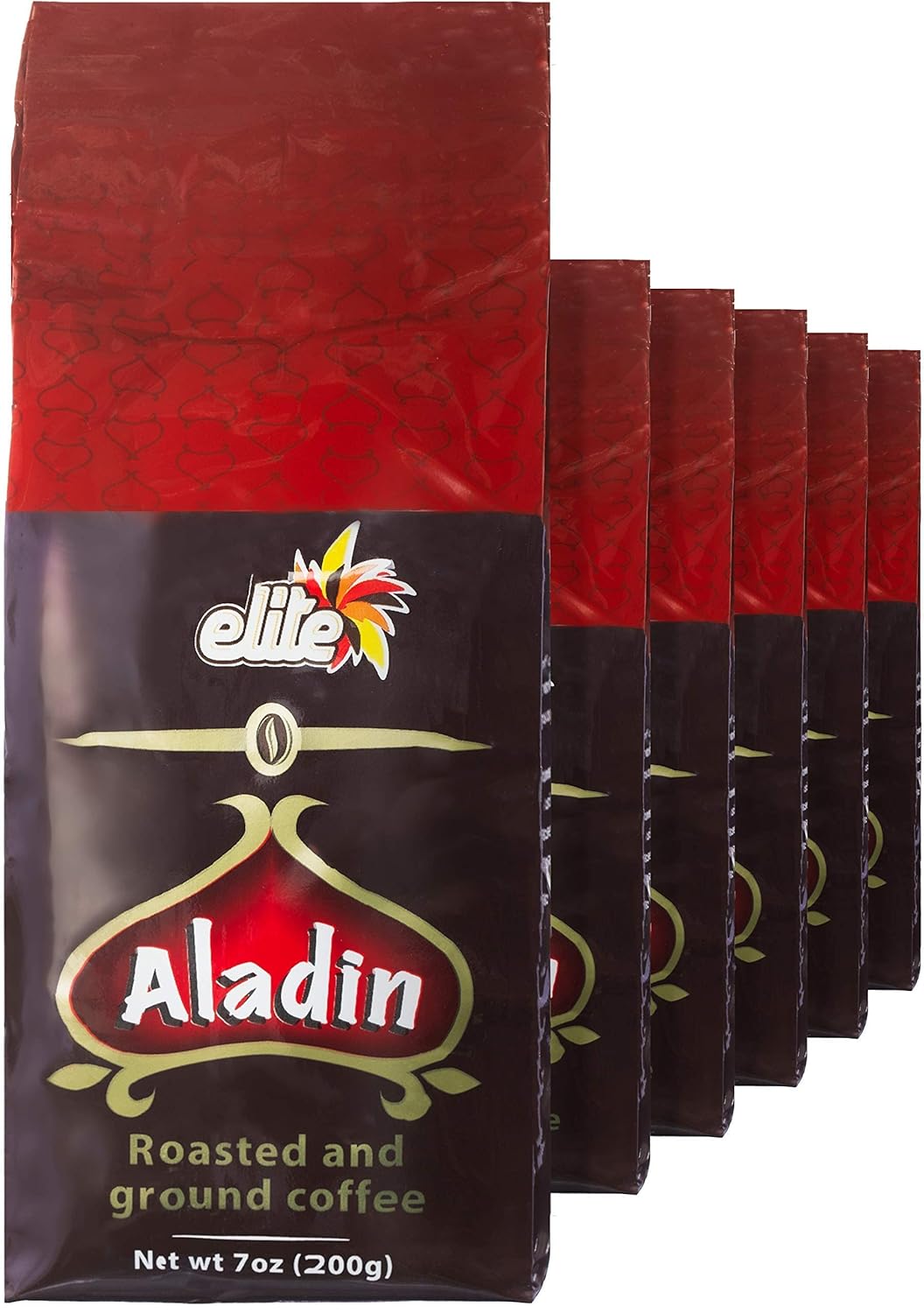 Elite Aladin Turkish Roasted & Ground Coffee, 7oz (6 Pack