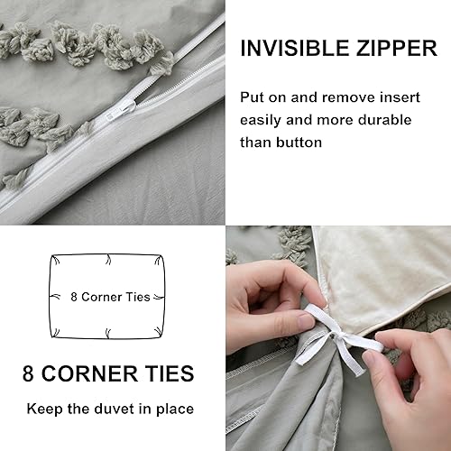 Miniatura 5 de Oli Anderson Juego de funda de edredón copetuda, tamaño King, suave y ligero para todas las estaciones, juego de ropa de cama de 3 piezas con