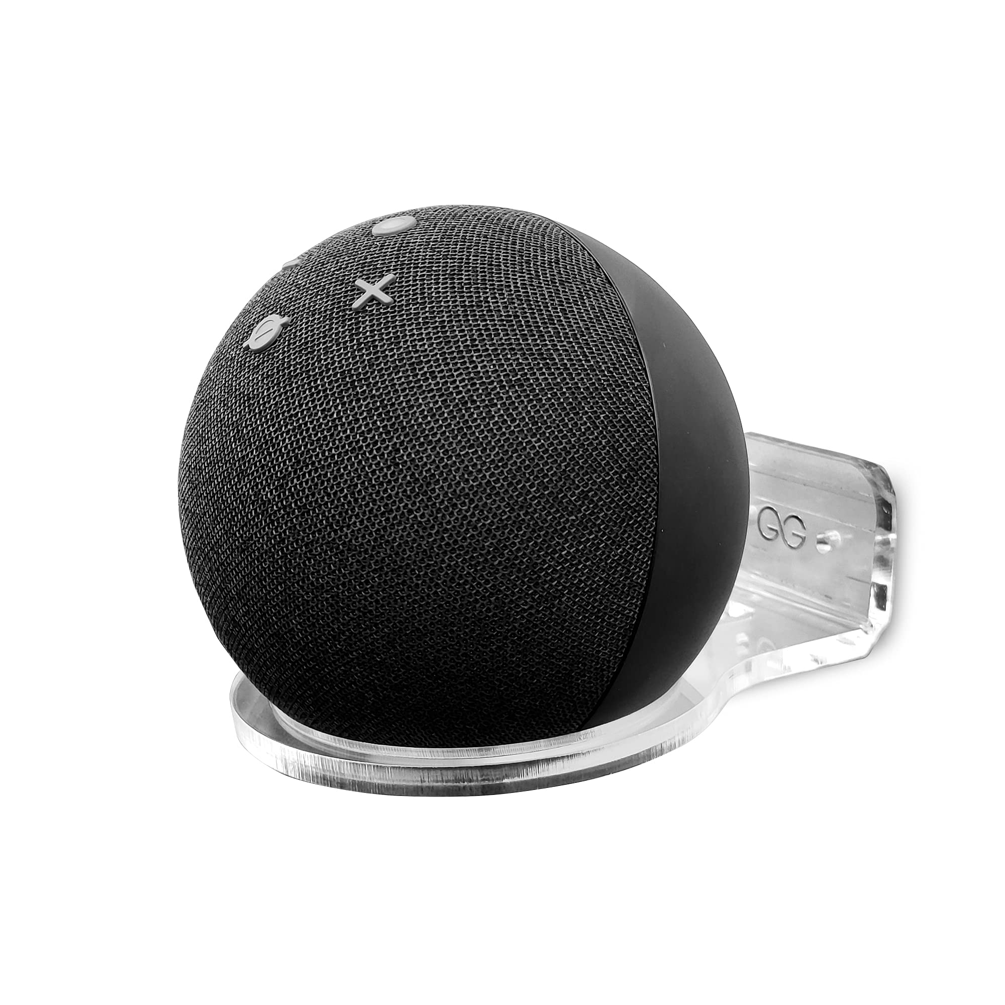 Gadget Gear Gadgetgear Wall Mount Stand for Echo Dot 4Th Generation Acrylic Clear Case with Cord Arrangement Space Solutions Sturdy Wall Bracket for Echo Dot 4Th (Style2), Clear