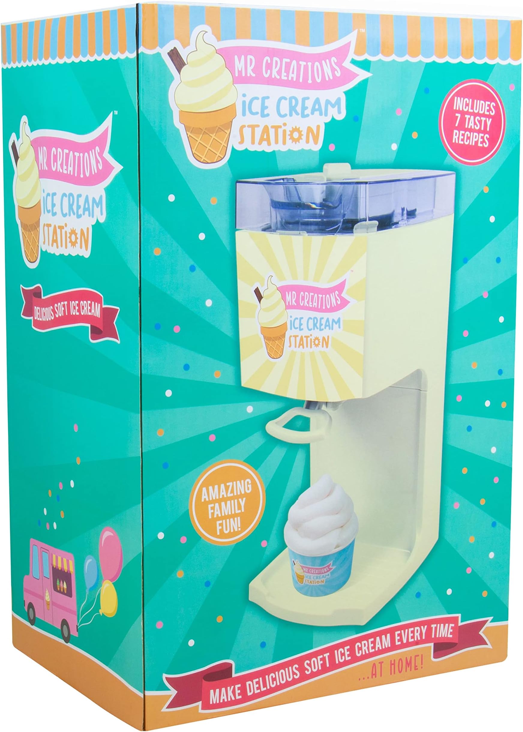 Mr Creations Ice Cream Station. Soft Whip Home Ice Cream Maker Machine. Soft Scoop Ice Cream Machine from Fizz Creations. Great Party Food! Soft Ice Cream Machine