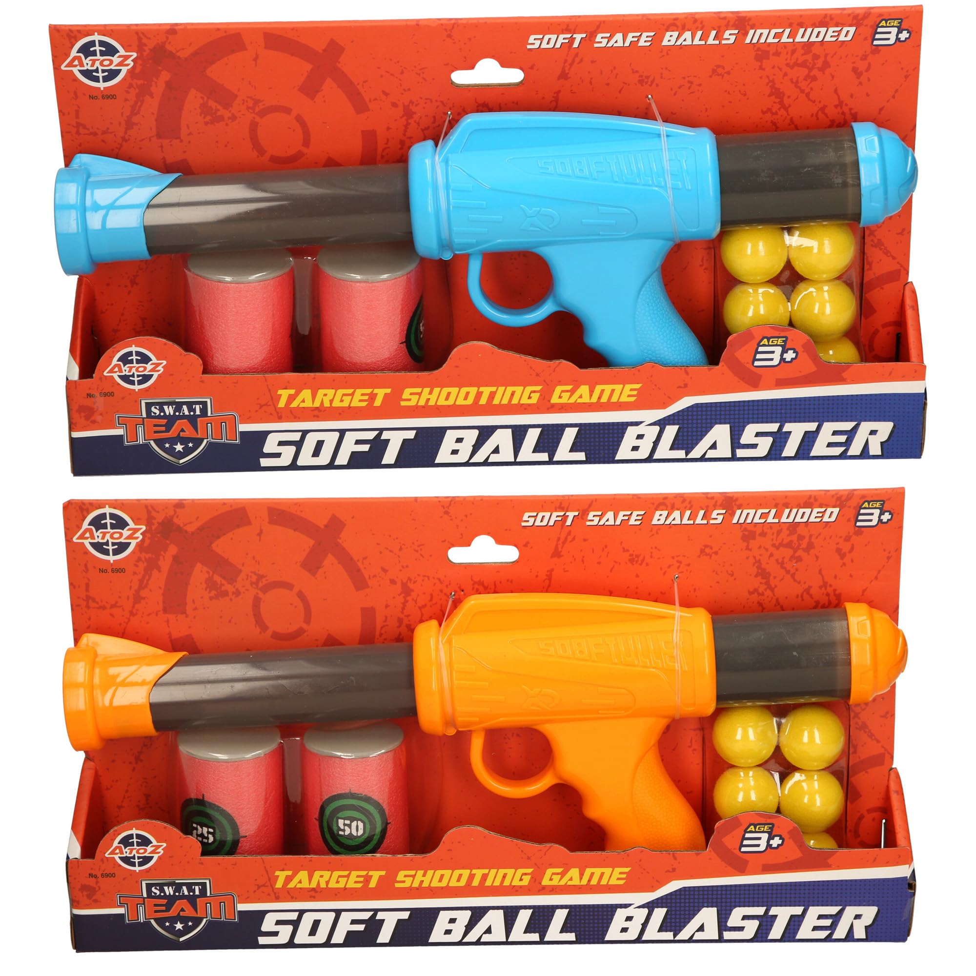Atoz Soft Ball Blaster Toy Gun, Military Theme, Plastic, with Realistic Gun Sound, for Ages 3 and Up