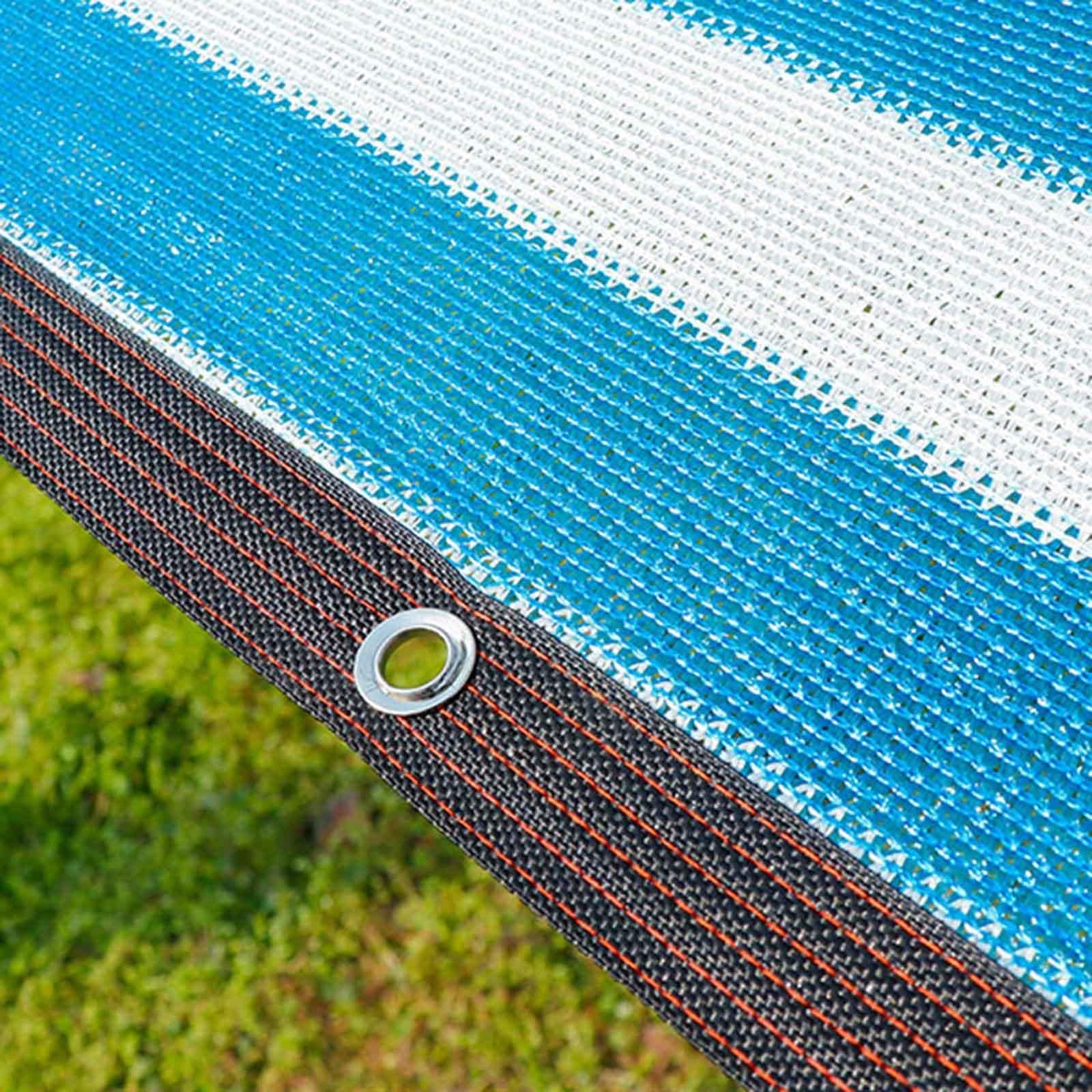 Blau-weiß Gestreiftes Schattennetz 2x5m – 90% Schattenspender, Atmungsaktiv, Für Garten & Gewächshaus