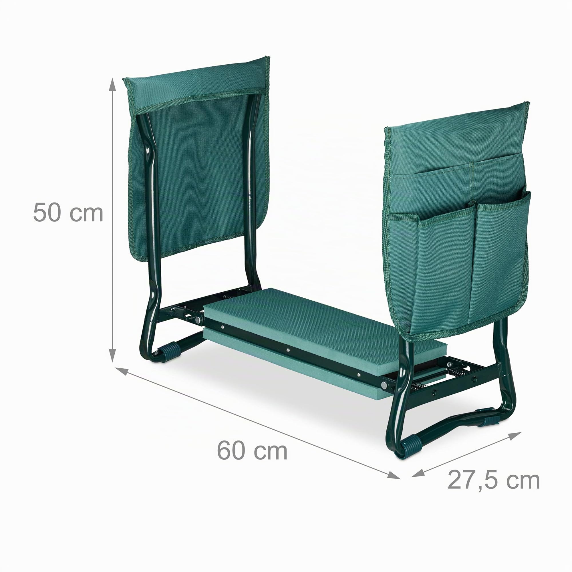 Relaxdays Agenouilloir Pliable 50x60x27,5cm Vert Jusqu'à 150 kg