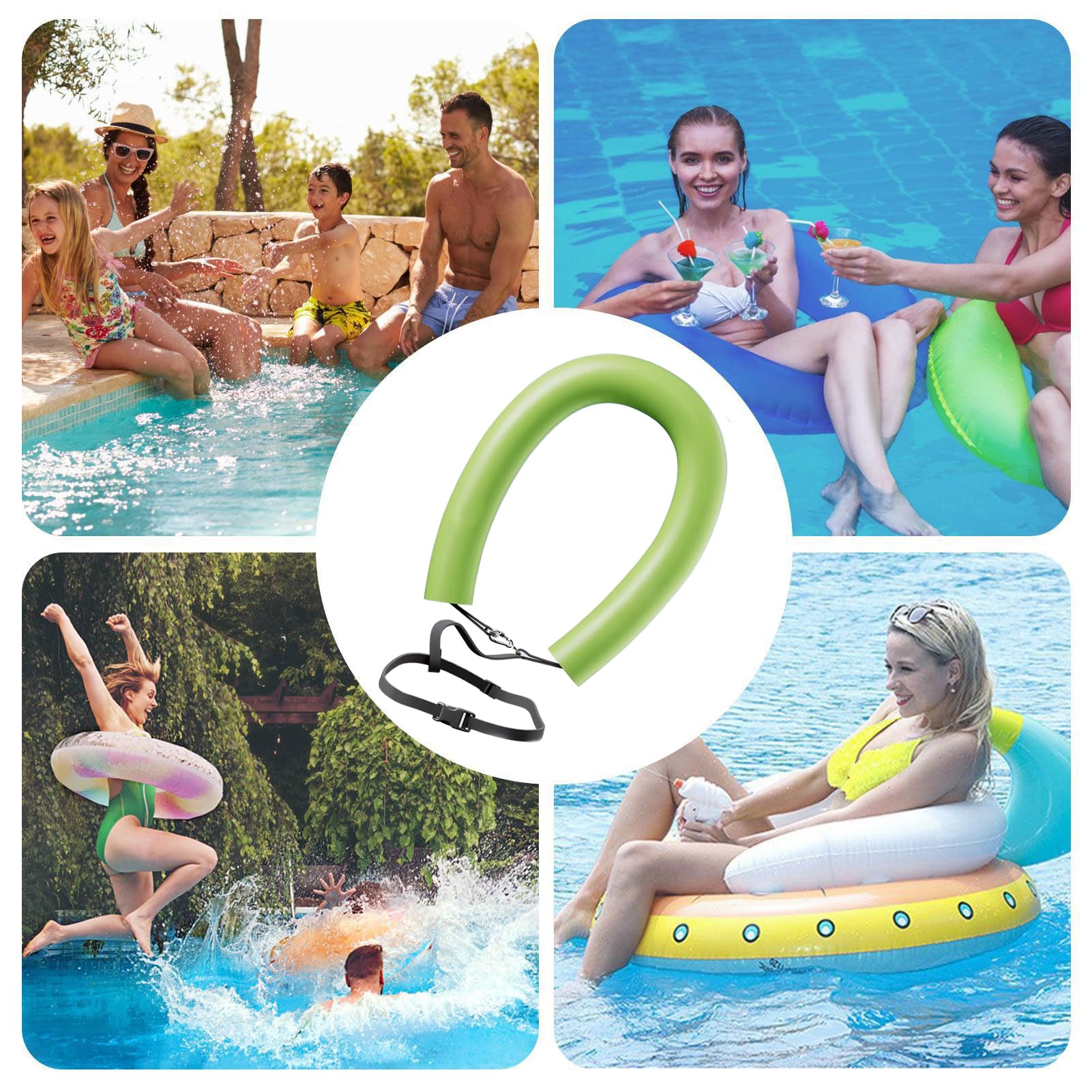 Premium Pool Float - Boa di schiuma per il nuoto durevole, cintura in vita regolabile senza scivolare, gilet da allenamento portatile, per le vacanze gonfiabili, per prendere il sole