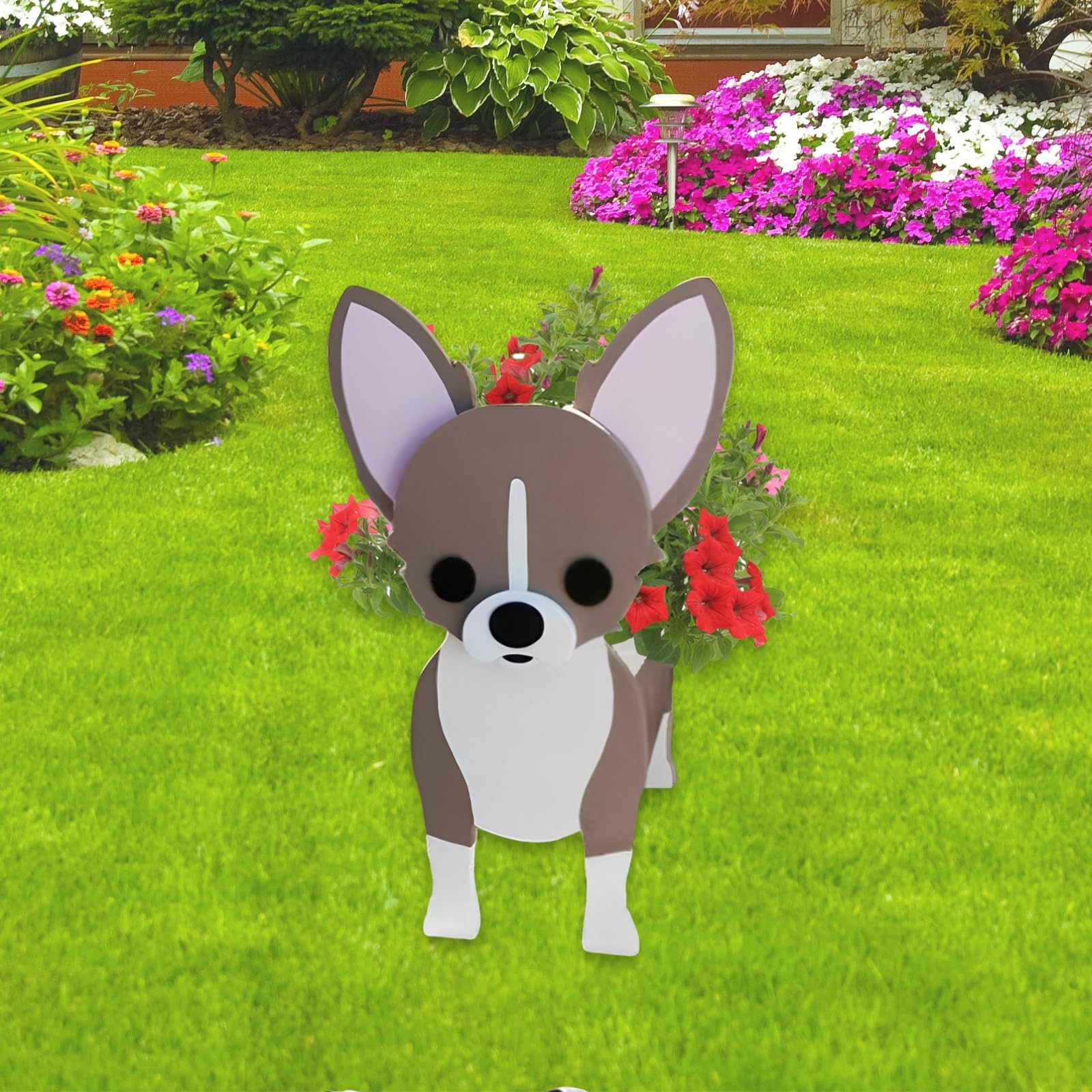 strolfay Chihuahua Dog Planter Plant Pots,Cute Dog Flower Planter,Gifts for Pet Lovers,Unique Animal Plant Pots,Office,Indoor Outdoor Garden Decor(9.45 * 8.66 * 13.39in)