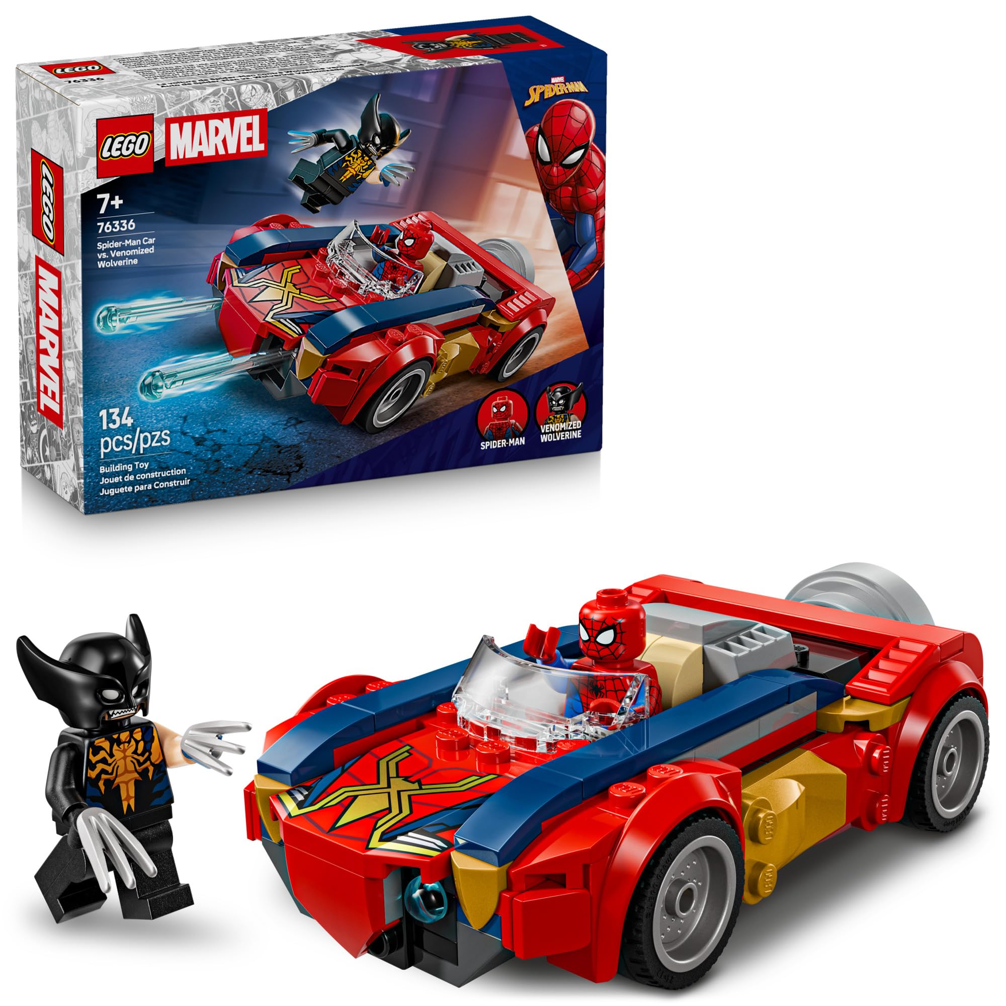 Amazon.com: LEGO Marvel Spider-Man Car vs. Venomized Wolverine