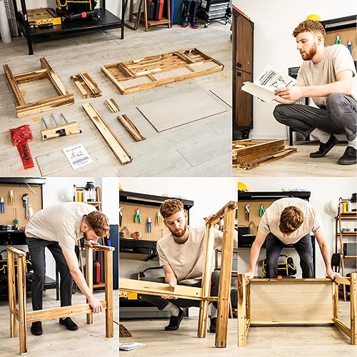 Miniatura 7 de Olympia Tools 48-Inch Acacia Hardwood Workbench with Drawer - 330lbs Weight Capacity Heavy Duty Portable Wood Work Bench Table for Garage, Workshop,