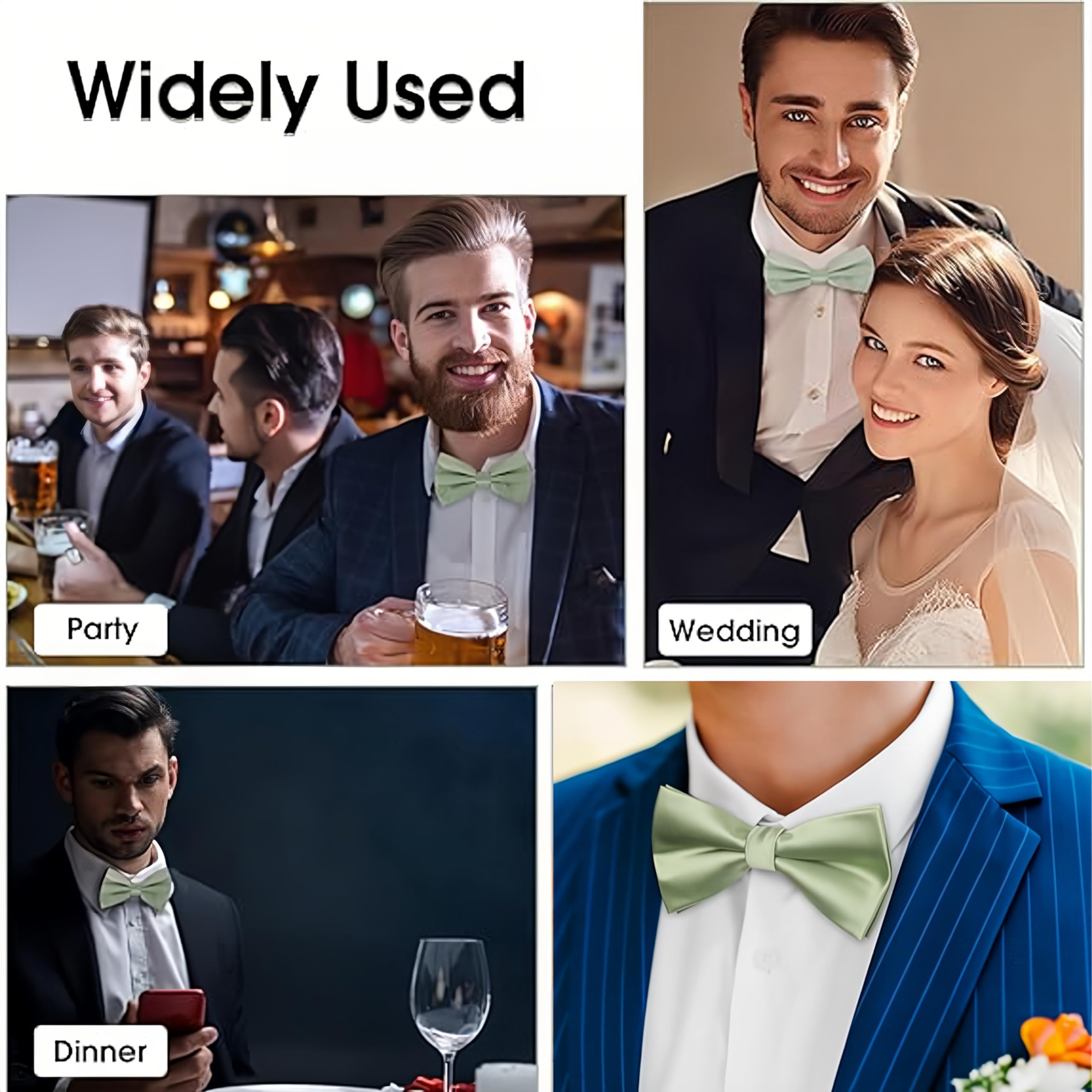 Zestaw muszki męski Zielony z chusteczką i spinkami do mankietów, Eleganckie krawaty dla mężczyzn, Zielona muszka męska na garnitur i ślub, Akcesoria do krawata męskiego Zielony