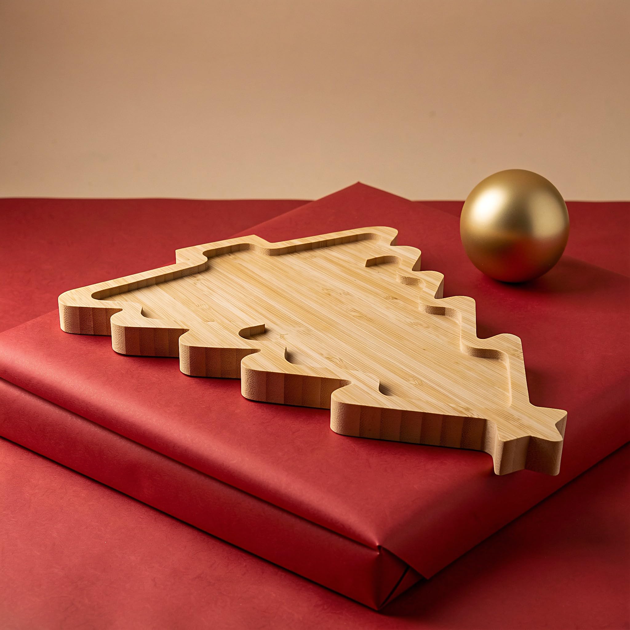 ibasenice 3 bandejas de Madera con Forma de árbol de Navidad y Tabla para e