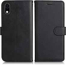 DENDICO Cover per iPhone XR, Premium Portafoglio PU Custodia in PU Pelle, Flip Libro TPU Bumper Caso per iPhone XR, Nero