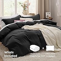 Vista 167 de Bedsure - Juego de ropa de cama de 3 piezas, prelavado, extrasuave, con 1 funda de edredón de 104 x 90 pulgadas con cremallera y 2 fundas