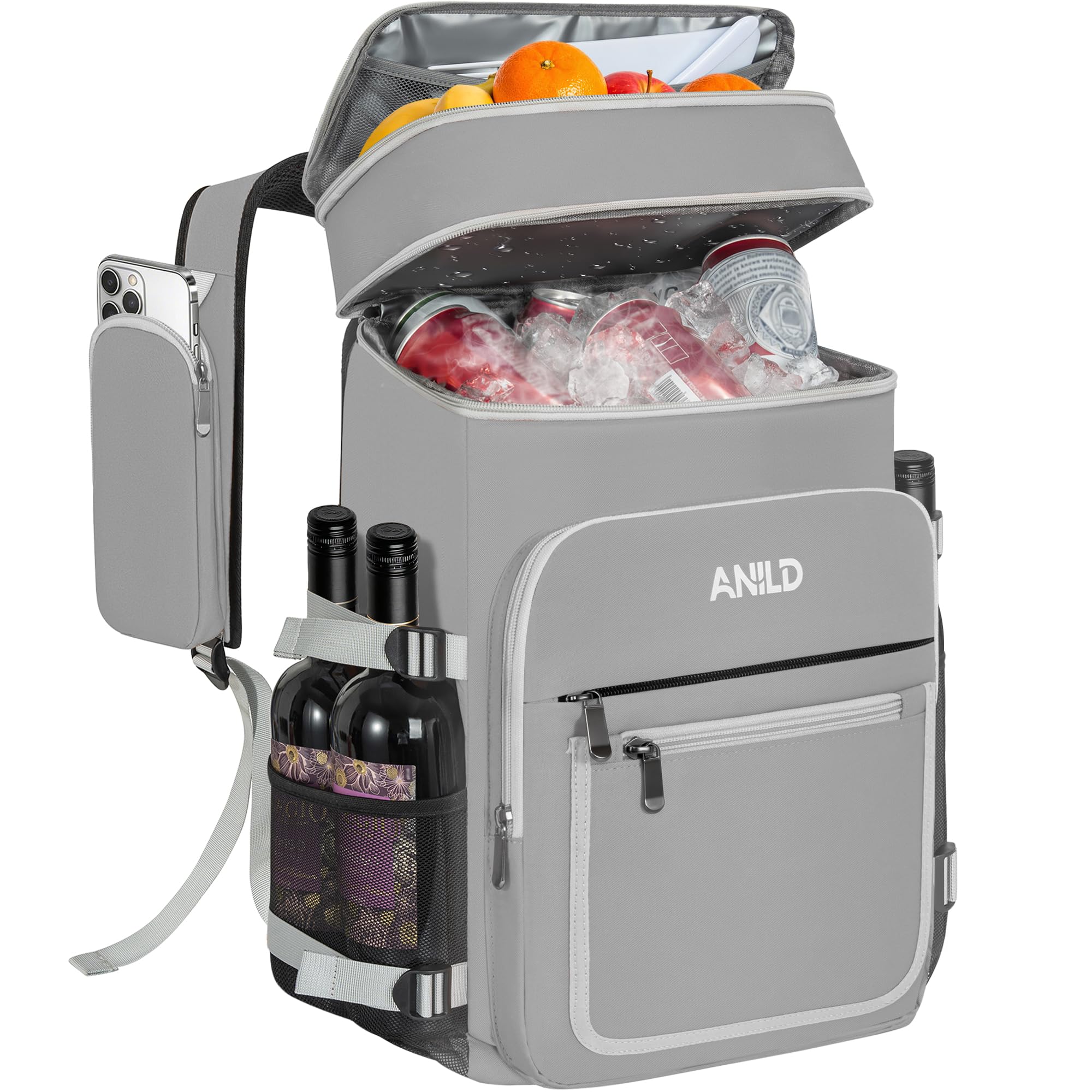 Sac à dos isotherme 40 boîtes de 30 l, grand sac à dos thermique, anti-fuite, imperméable, sac à dos de pique-nique, sac à déjeuner pour camping, pique-nique, barbecue et randonnée