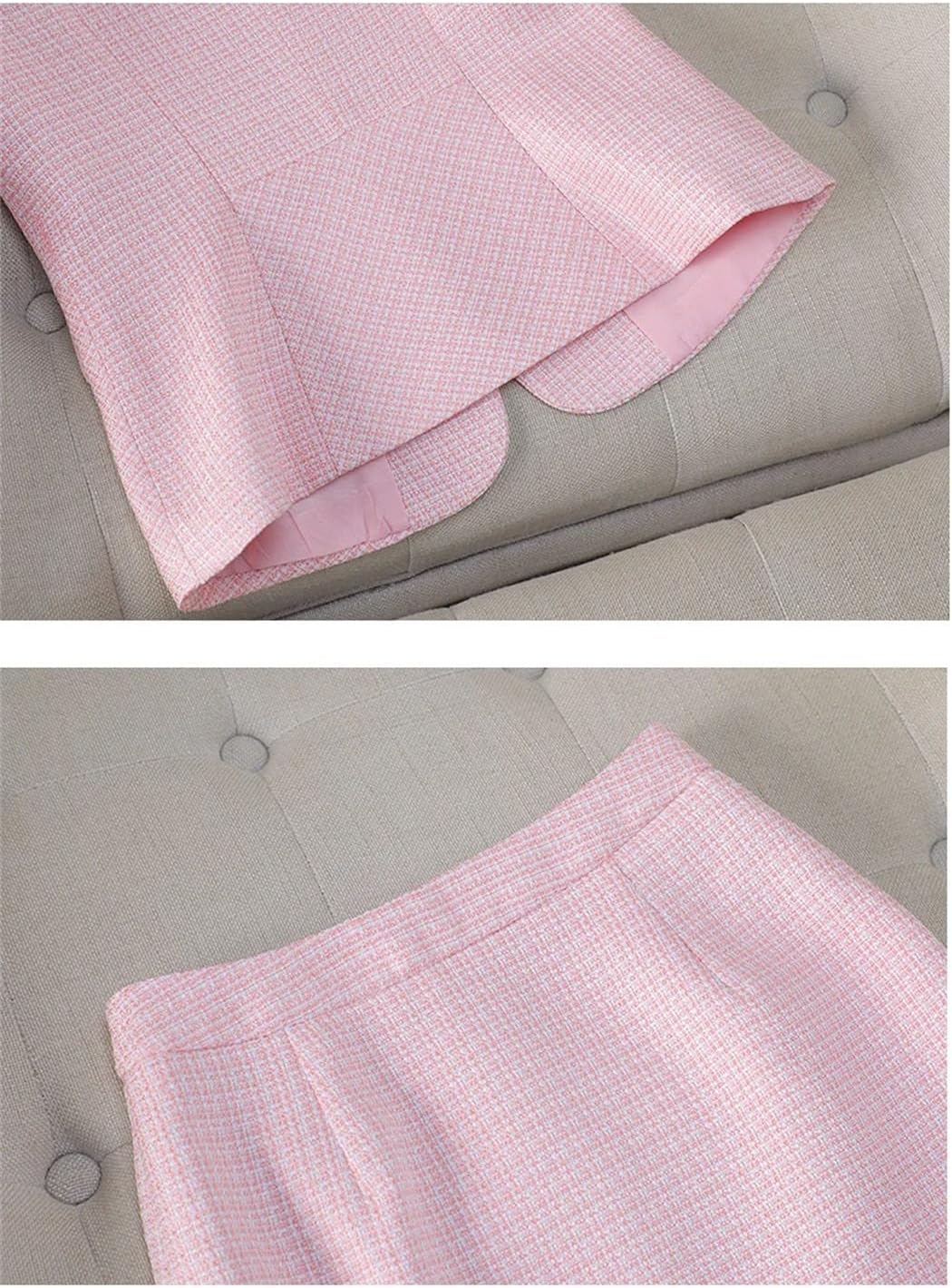 Women's Elegant Office Skirt Suit Set Long Sleeve Blazer and Knee Length Skirt Classic 2 Piece Formal Outfits