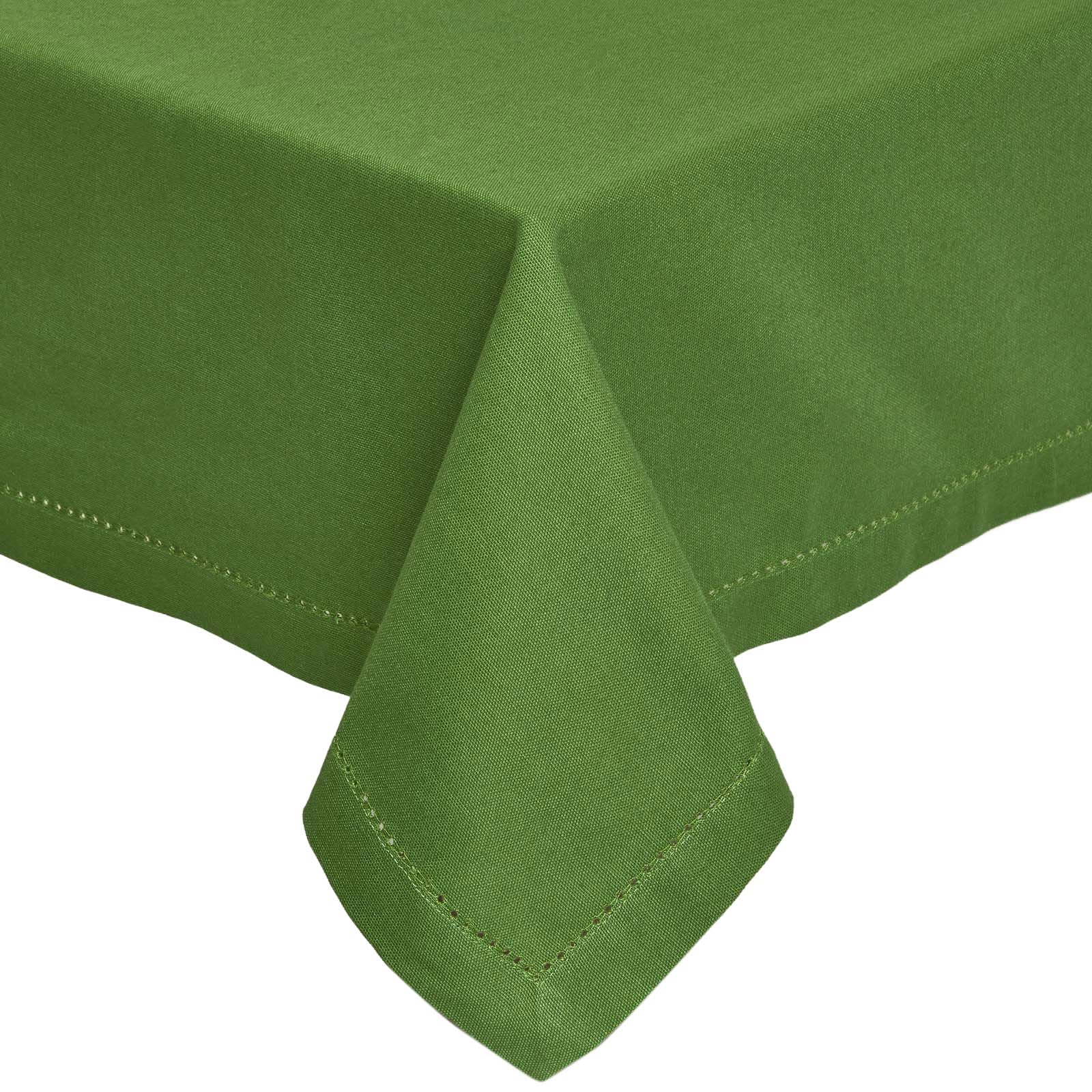 Homescapes Plain Cotton Tablecloth, 137cm x 137cm in Olive