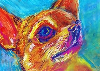 Chihuahua Art Print, Abstract Colourful Chihuahua Painting Print, Chihuahua Mum, Abstract Dog Artwork, Gift For Chihuahua Lover, Dog Painting, Colorful Chihuahua Art Print (8x10)
