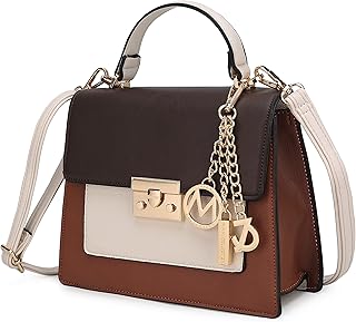 MKF Collection Shoulder Bag for Women,Vegan Leather Satchel Handbag Top-Handle Purse