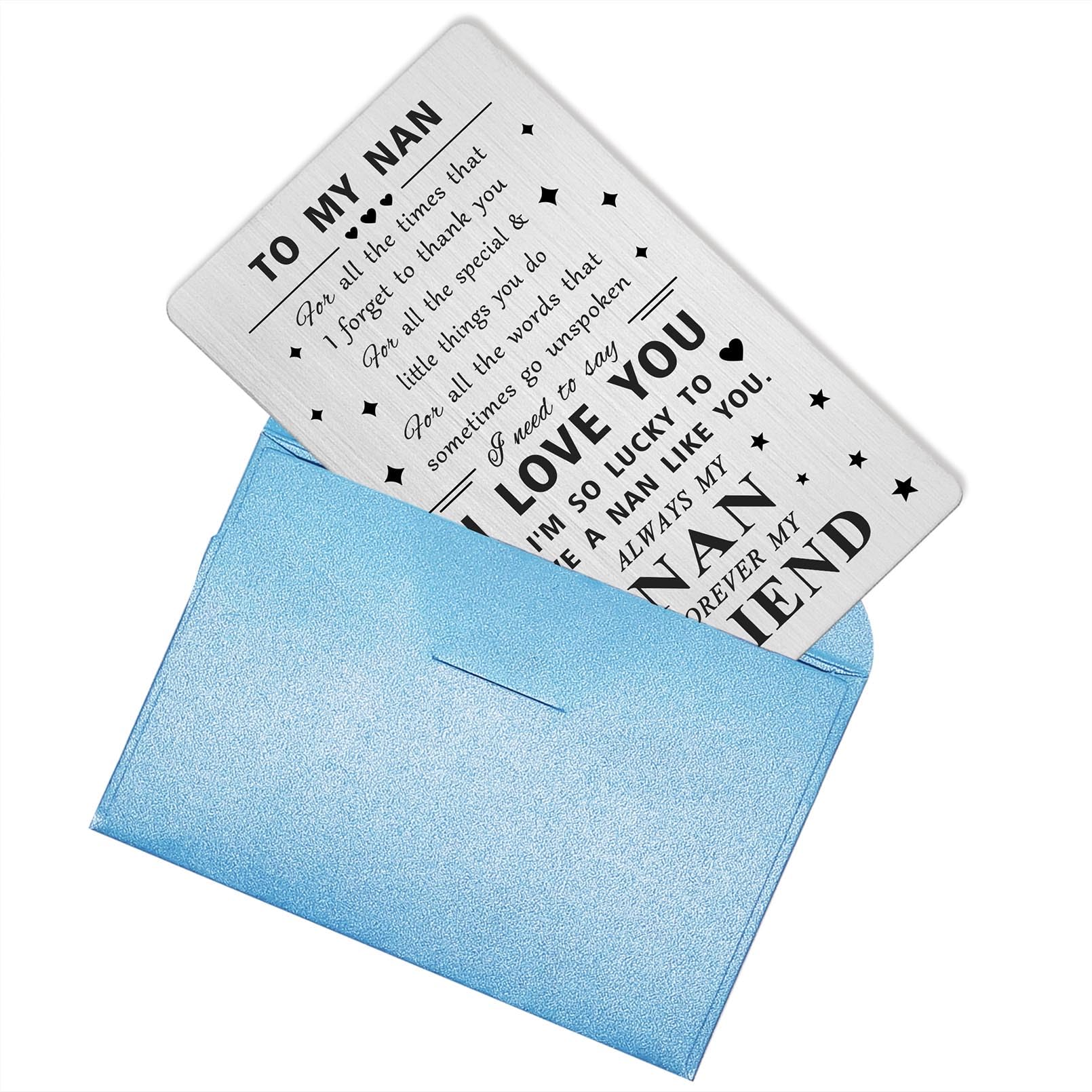 Regalo Speciale Per Nana Dalla Nipote/Nipote – Cartina Portafoglio Incisa Con Messaggio D'Amore – Gioiello Emozionale In Acciaio - 5