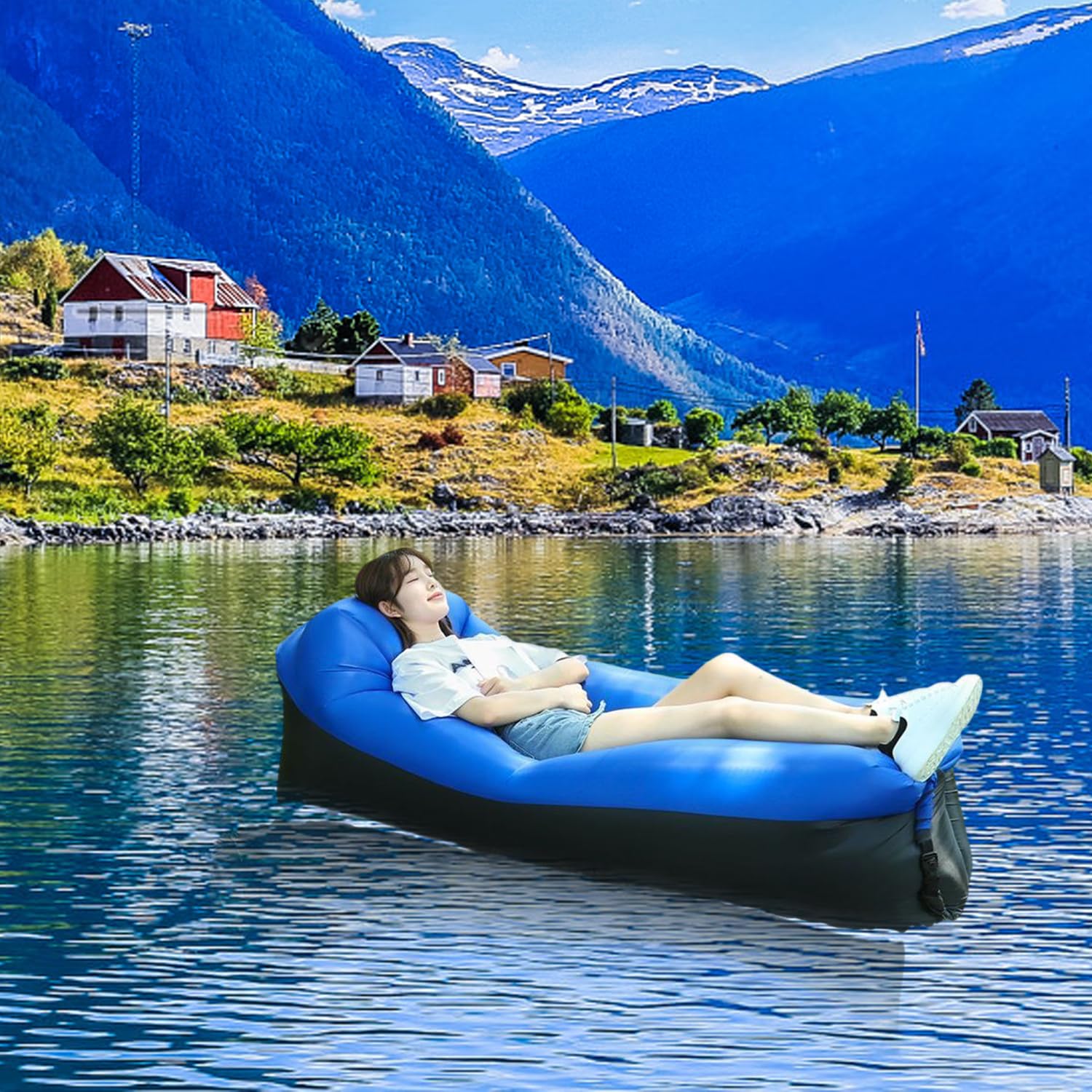 Nadmuchiwana sofa – sofa dmuchana na kemping i do aktywności na świeżym powietrzu – nadmuchiwana sofa do ogrodu – nadmuchiwana leżanka / kanapa dla komfortu na świeżym powietrzu – worek do