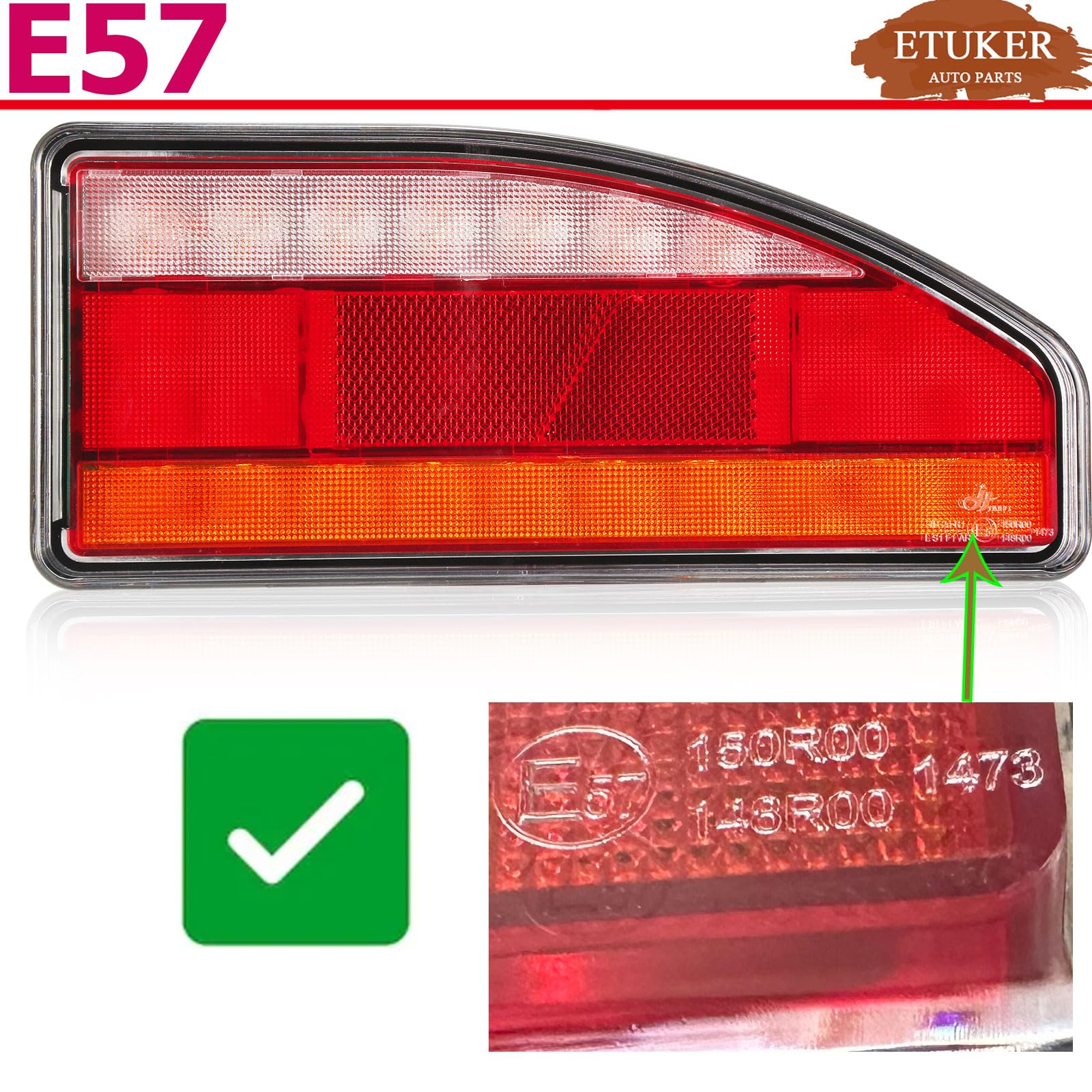 Pilotos Traseros Remolque 13pines LED 12/24V Homologados 7Funcione Luz Antiniebla/Piloto Marcha Atrás/Luces de Matrícula