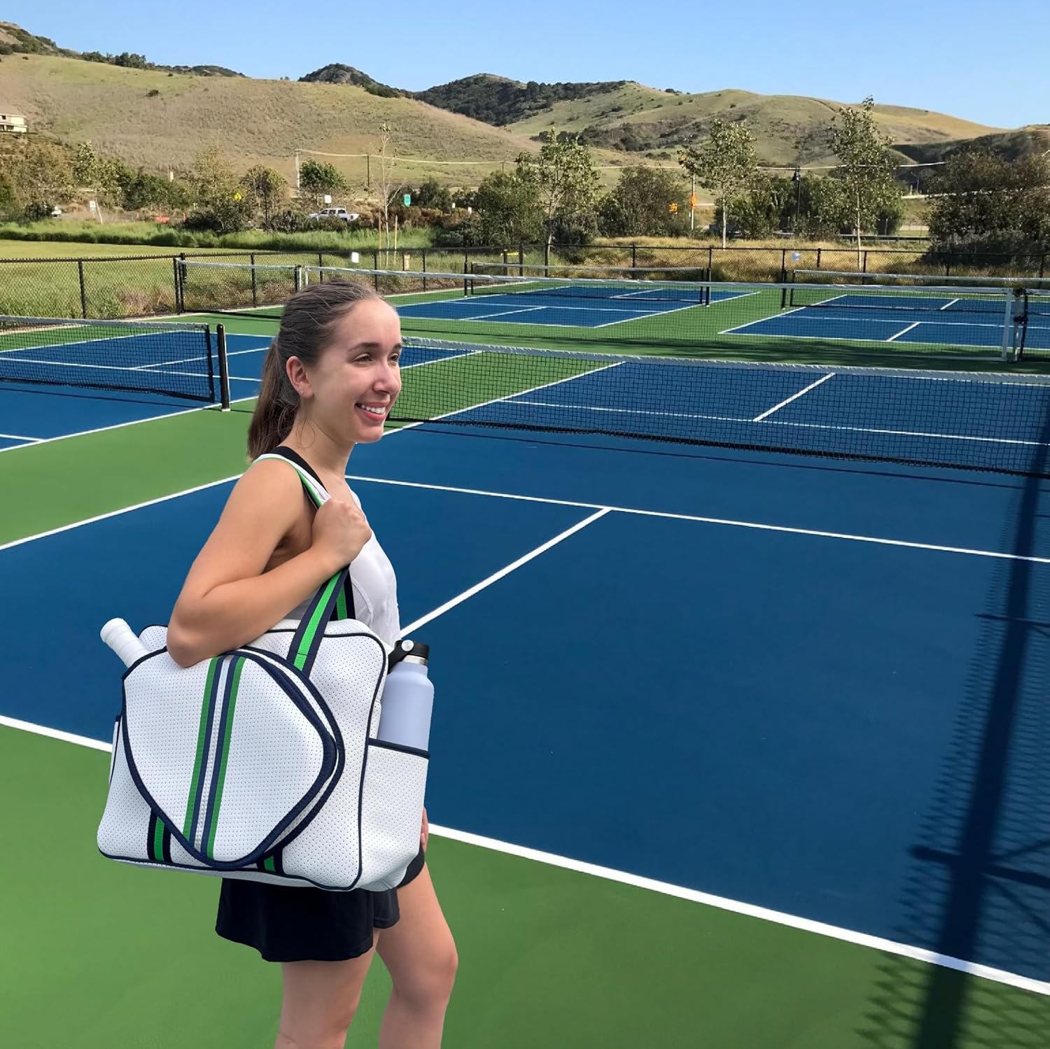 Pickleball Tote Bag for Women and Men with Adjustable Crossbody and Shoulder Strap, Fence Hook, Large Capacity, Functional and Stylish Design