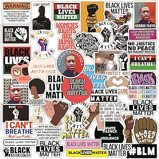 Black Rights Stickers, Women & Children Rights Stickers 50pcs, Black Lives Matter Anti-Racism BLM Movement Bumper Sticker or Decal, for Water Bottle Car Truck Van Wall Laptop Cup (Human Rights)